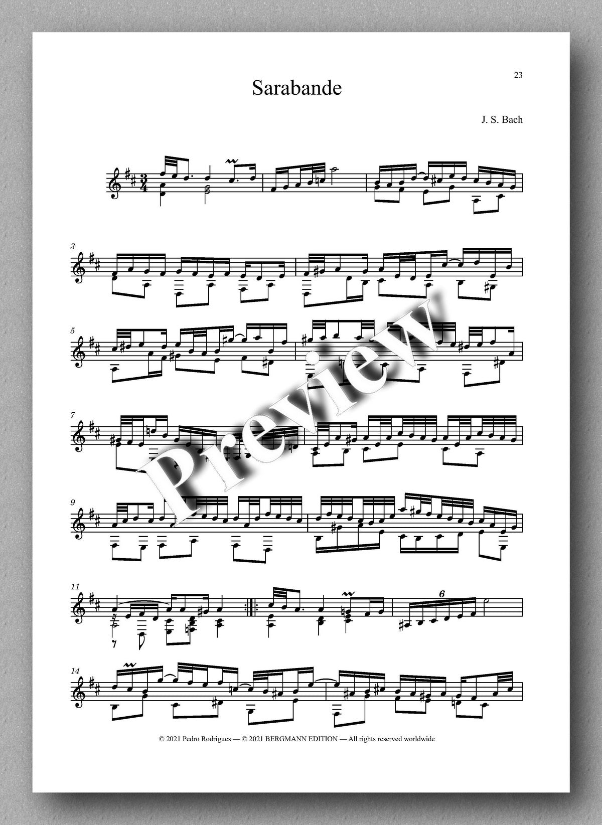 Bach-Rodriques, Partita IV, BWV 828 - music score 5