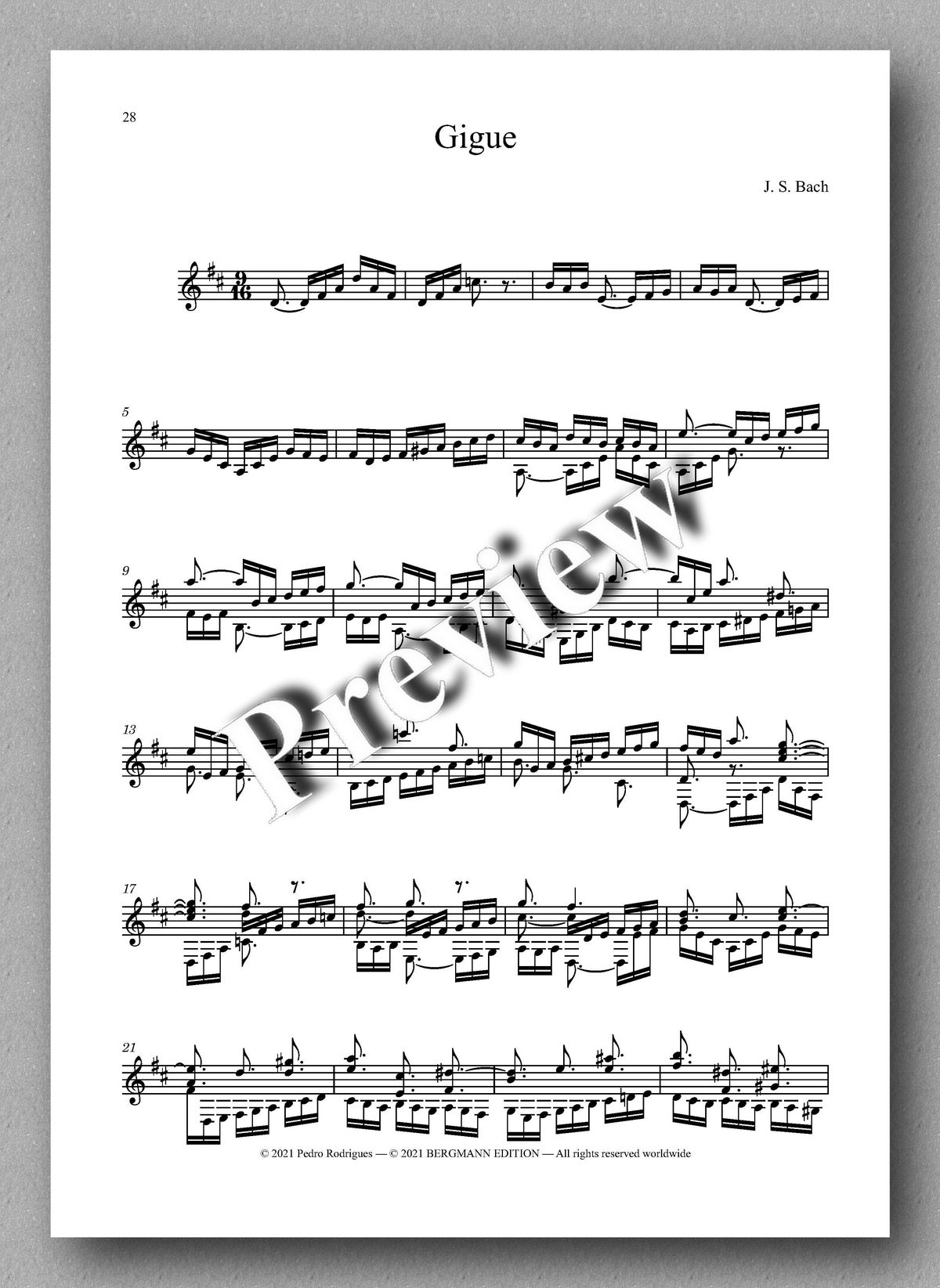 Bach-Rodriques, Partita IV, BWV 828 - music score 7