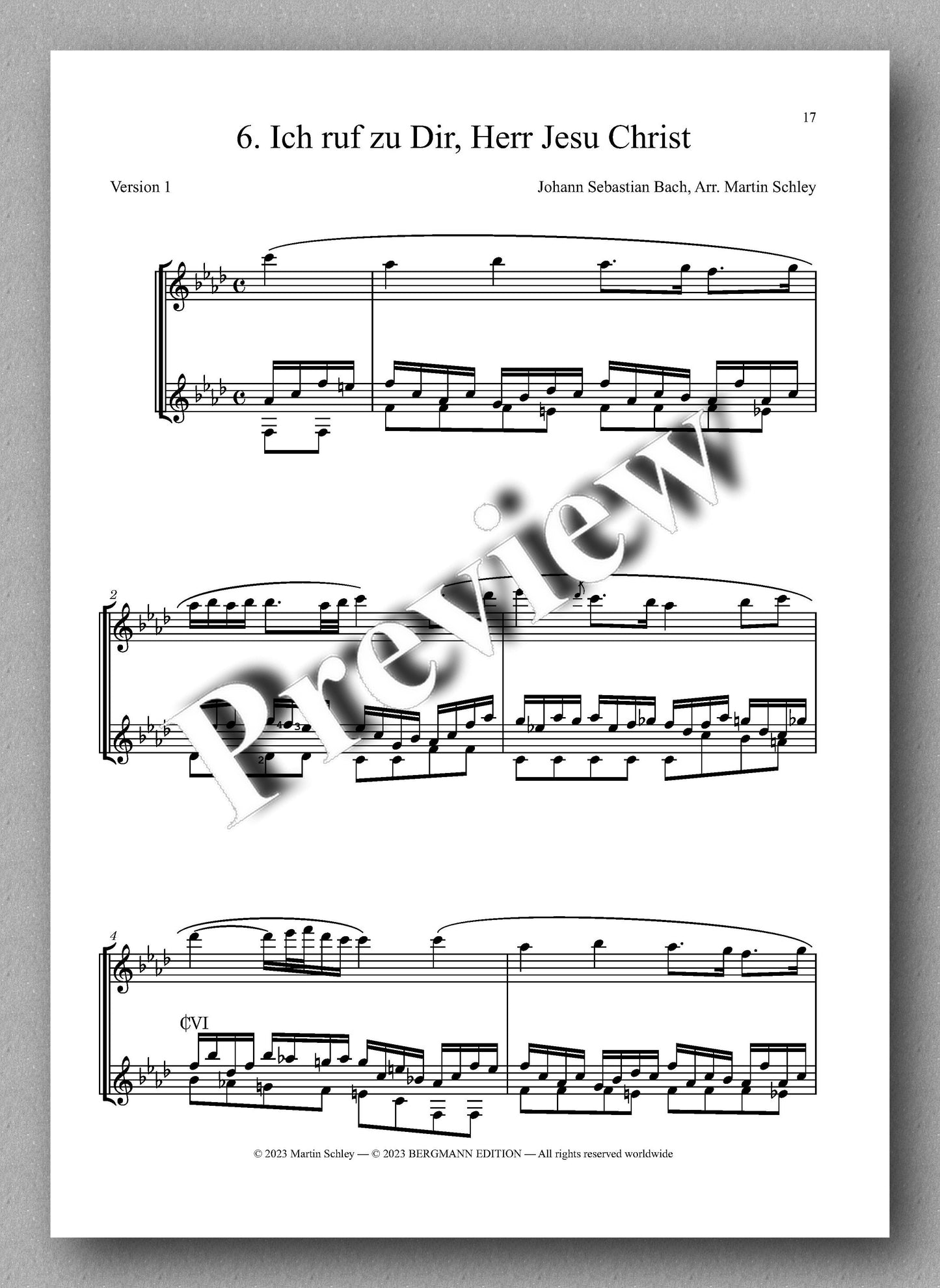 Bach-Schley, Seven Duets - preview of the music score 4