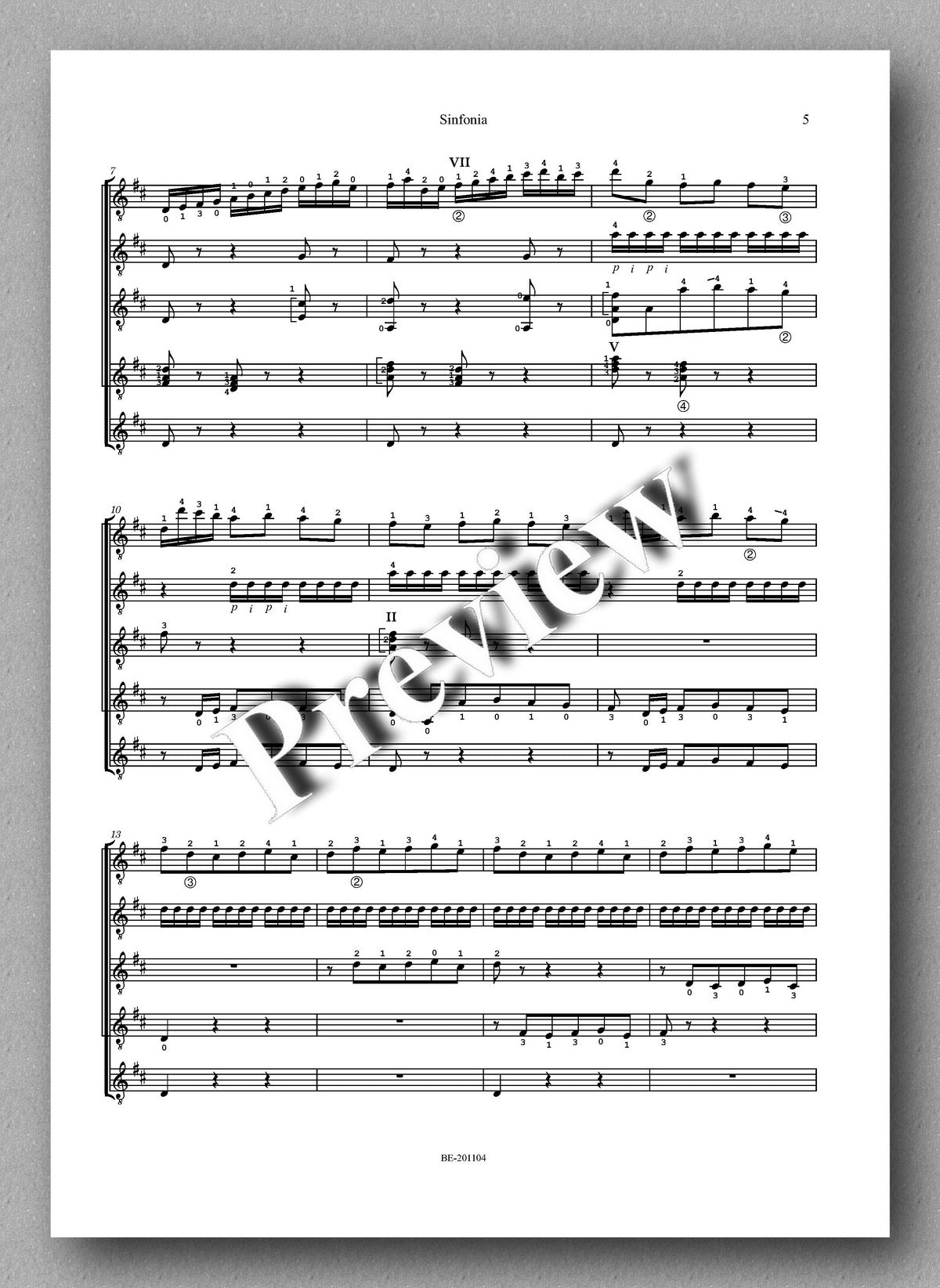 J.S. Bach, Sinfonia - preview of the music score 2