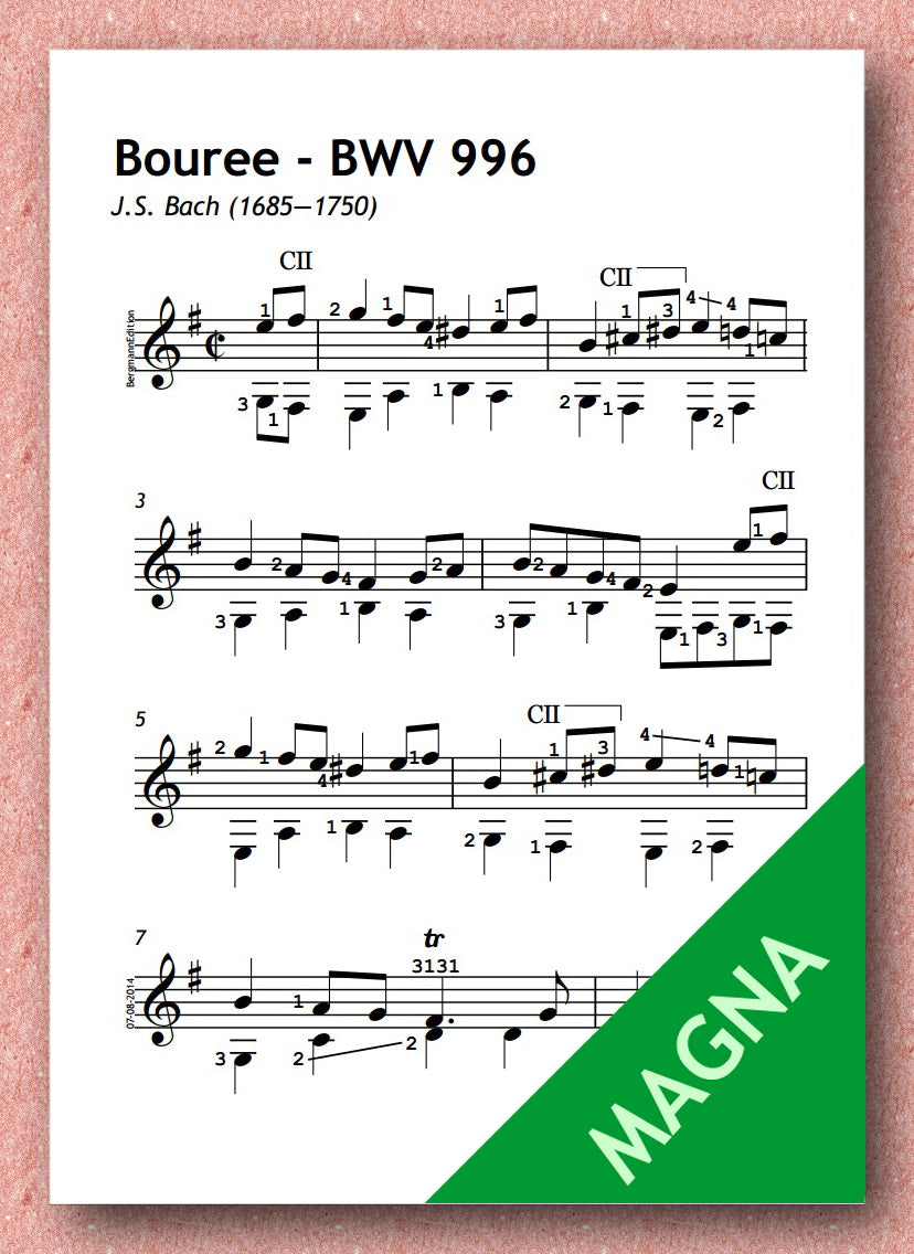 Bach BWV 996, Bourree in e-minor