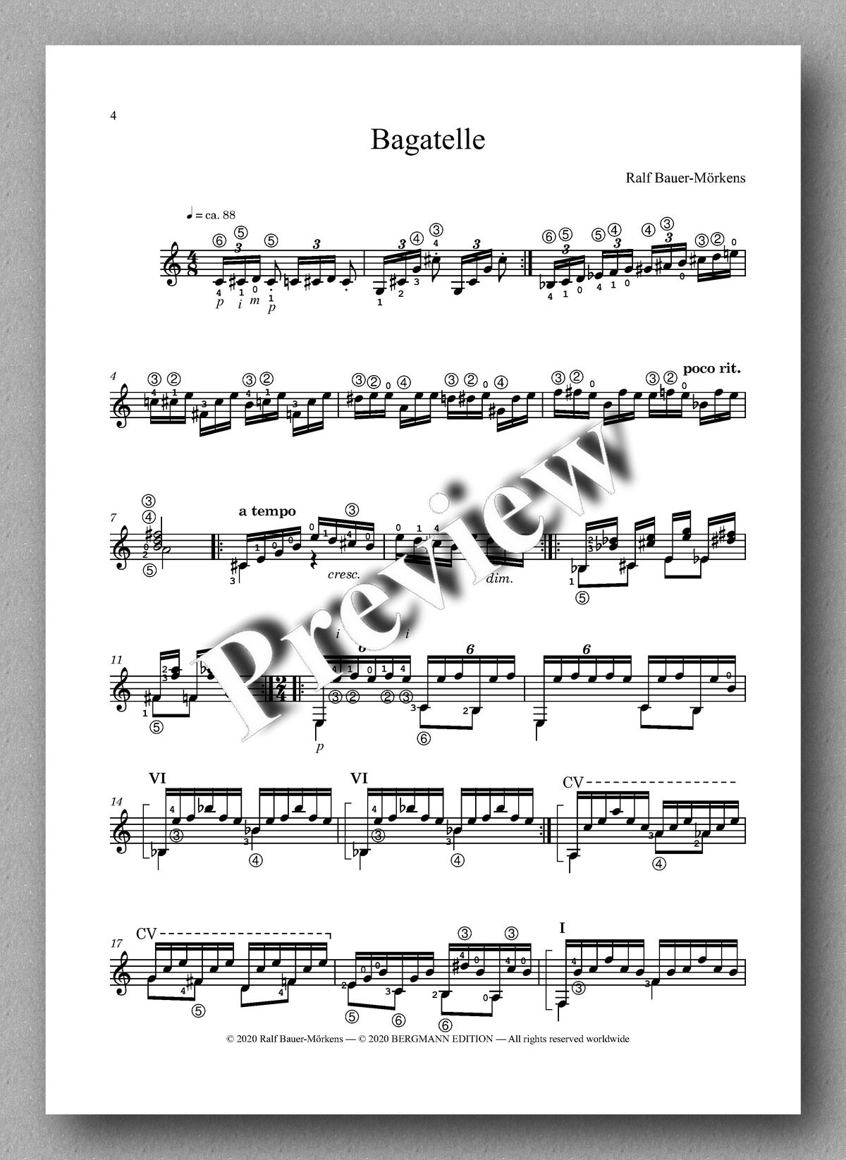Bagatelle by Ralf Bauer-Mörkens preview of the music.