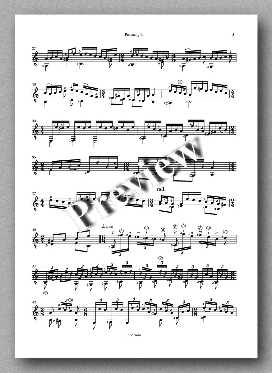 Passacaglia by Ralf Bauer-Mörkens - preview of the music score 2