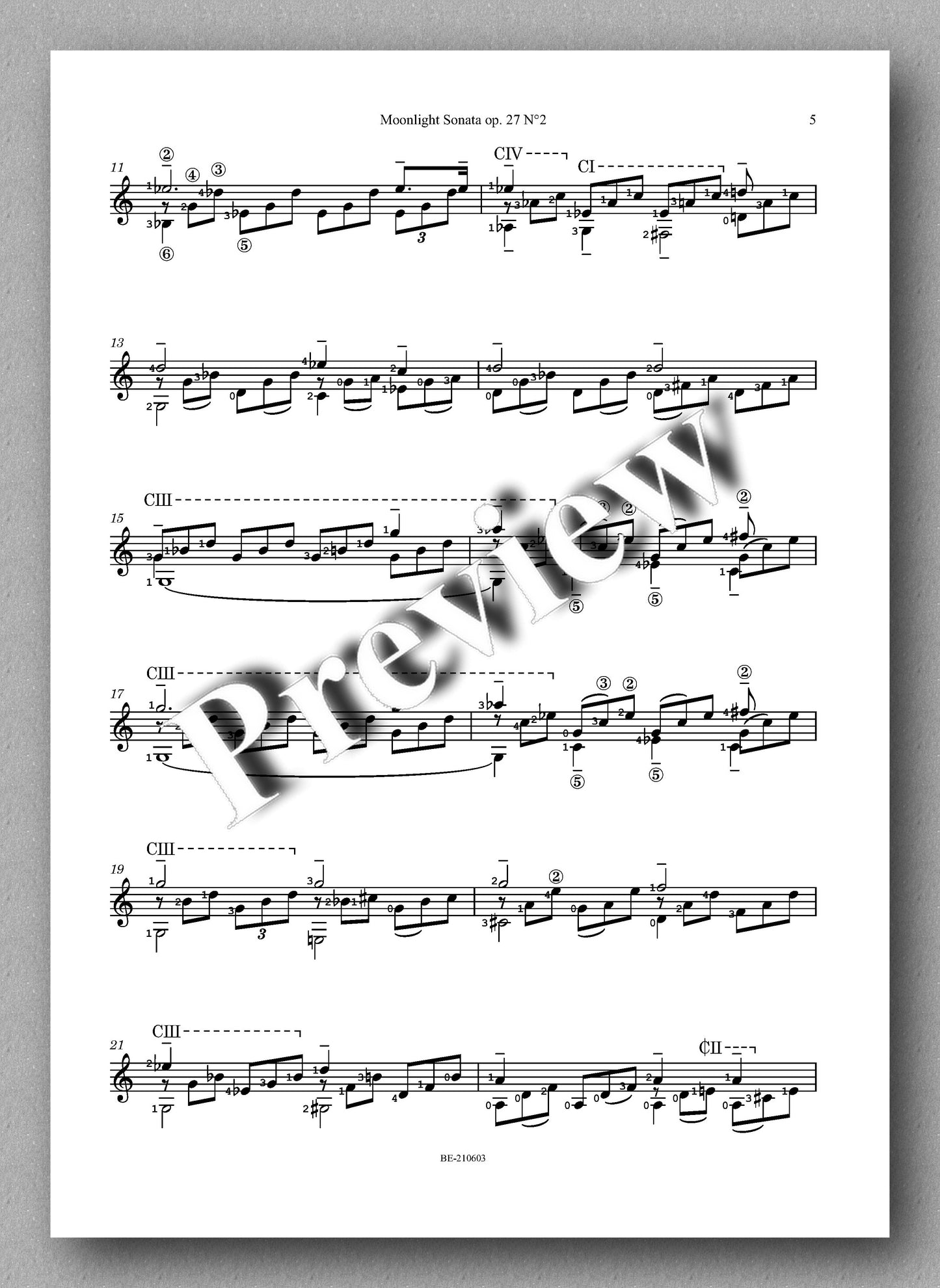 Beethoven-Mourey, Moonlight Sonata - music score 2