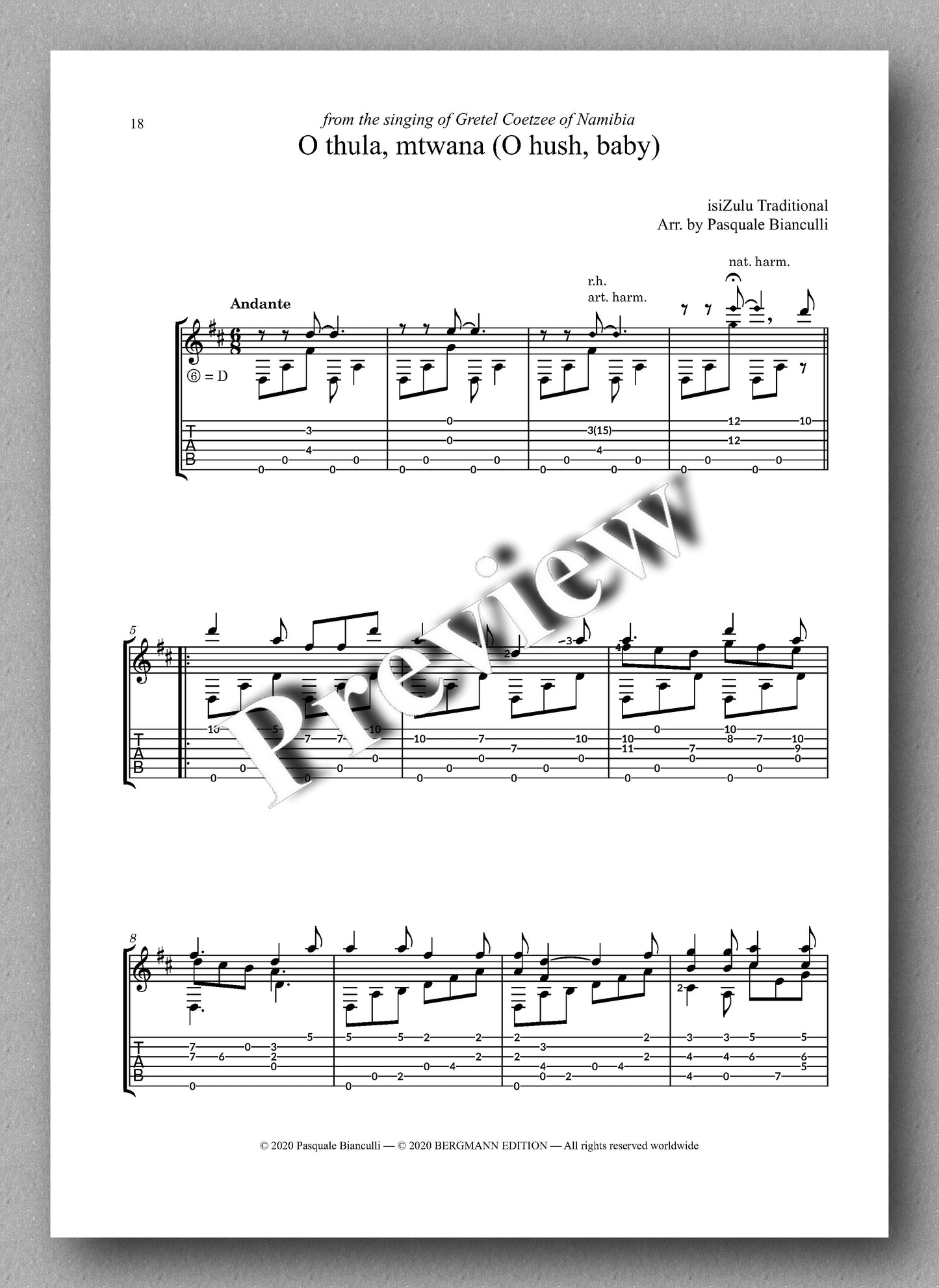 Pasquale Bianculli, A Dozen for Dozin’ - preview of the music score 2