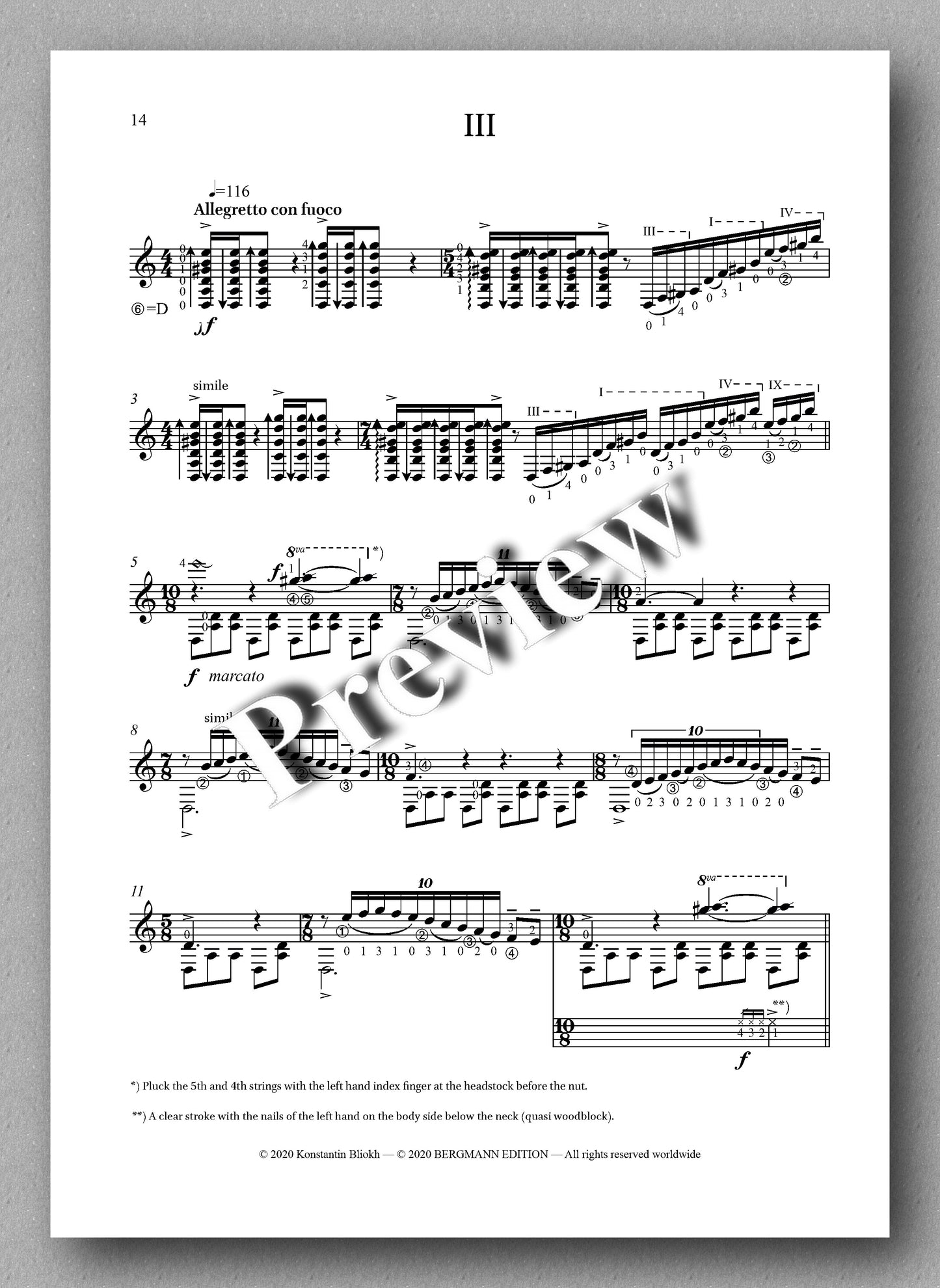 Konstantin Bliokh, Sonata No. 3, GALWAY - preview of the music score 3