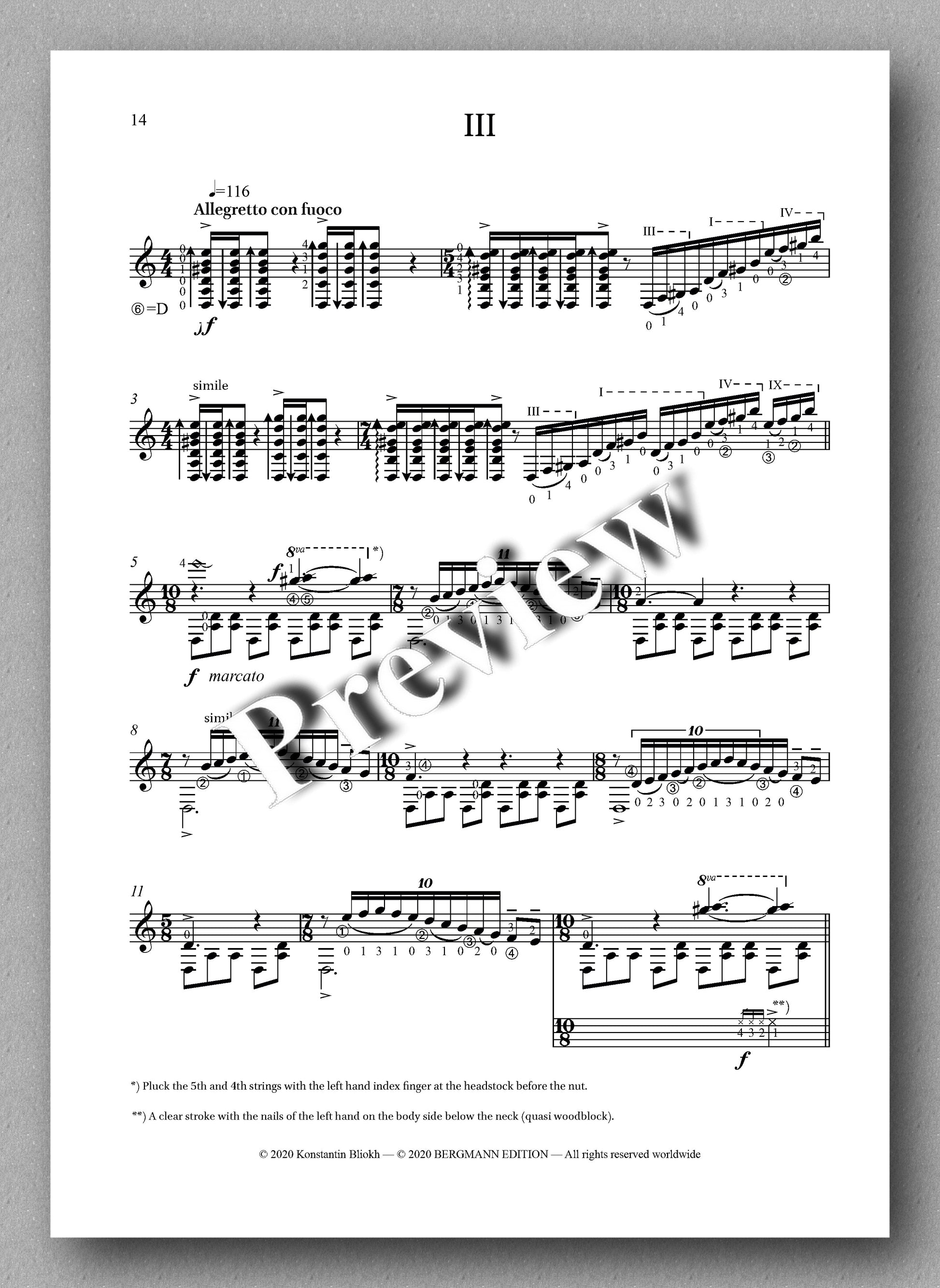 Konstantin Bliokh, Sonata No. 3, GALWAY - preview of the music score 3