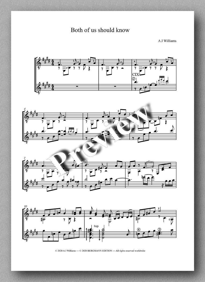 Andrew Williams, Both Of Us Should Know - preview of the music score