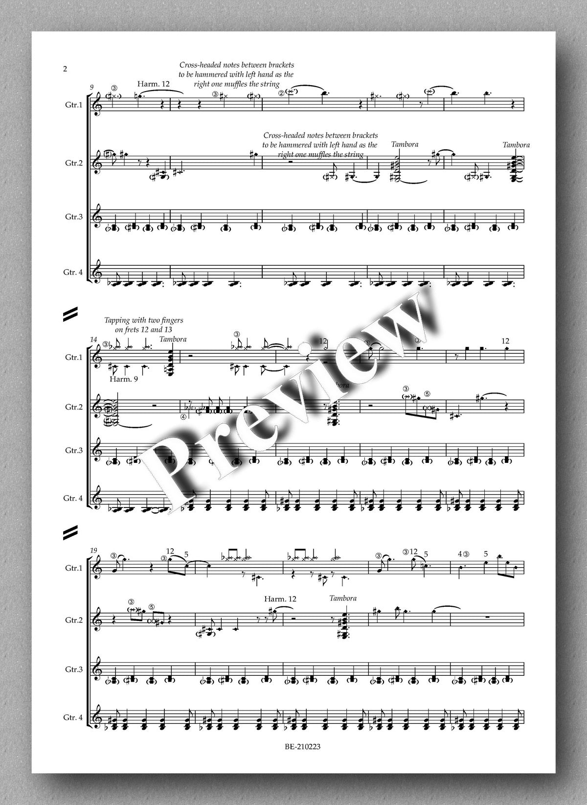 Agustin Castilla-Ávila, Harmless IV - music score 2