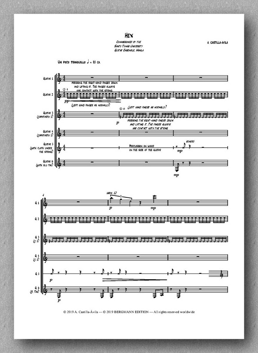 Castilla Ávila, HEX - preview of the music score 1