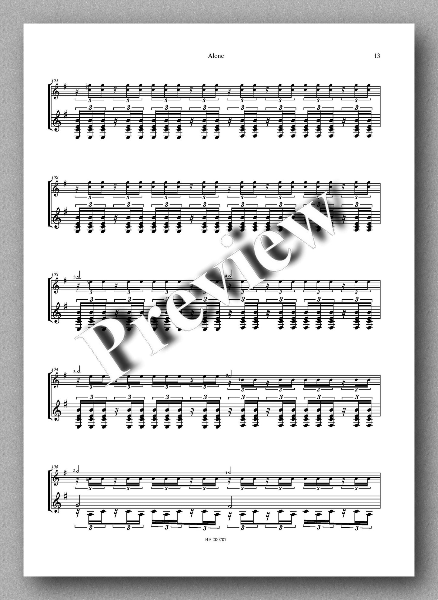 Marrone, Alone - music score 3