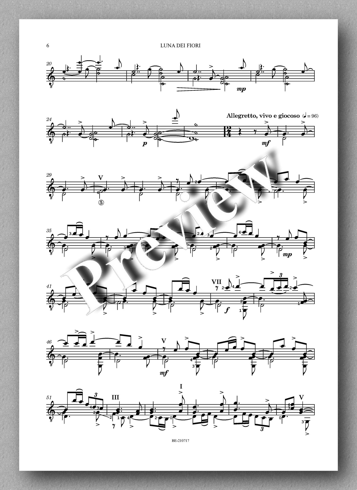 Catina, LUNA DEI FIORI - Music score 2