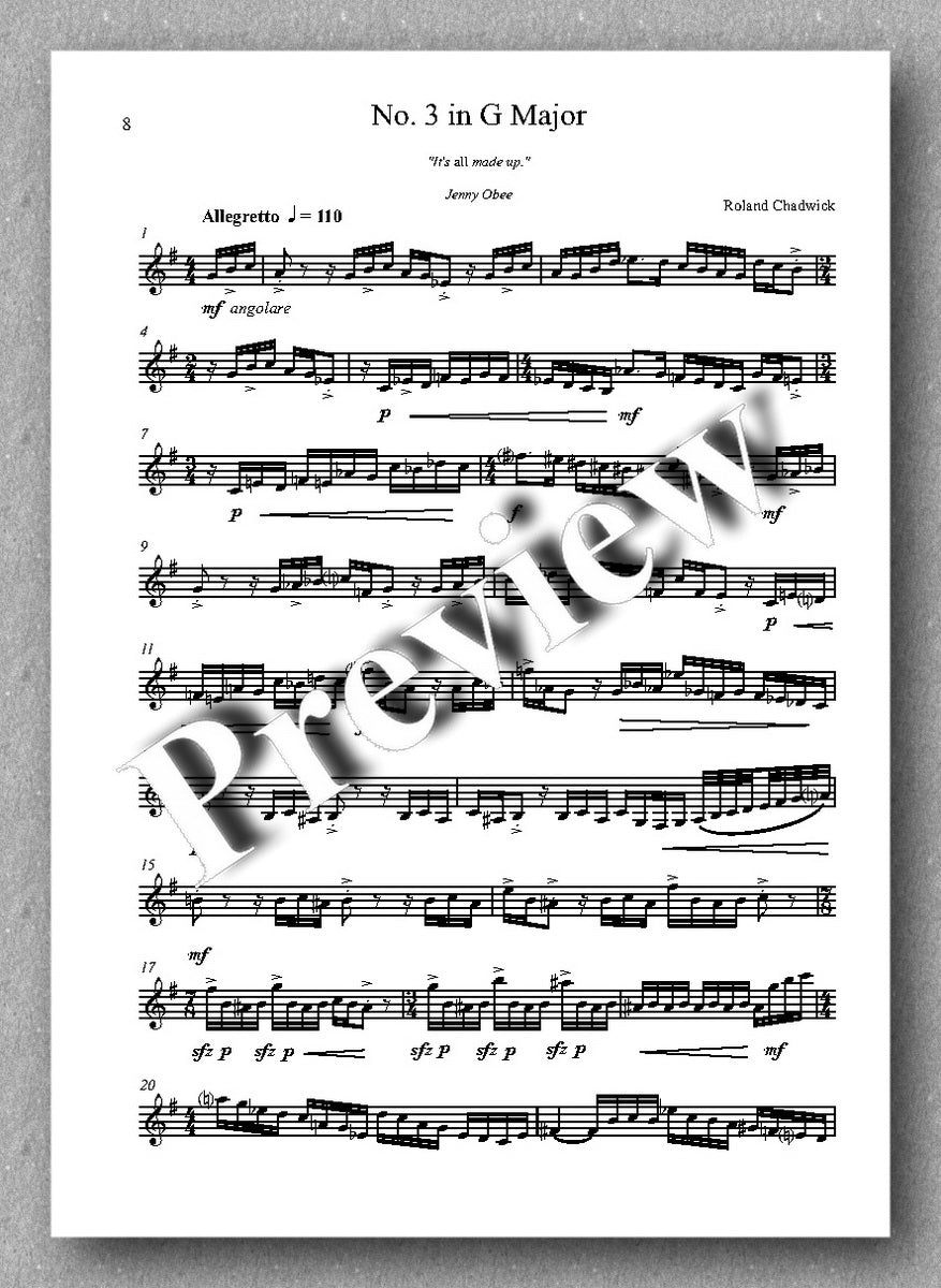 Roland Chadwick, 24 Melodic Preludes, Book 1 - preview of the music score 2