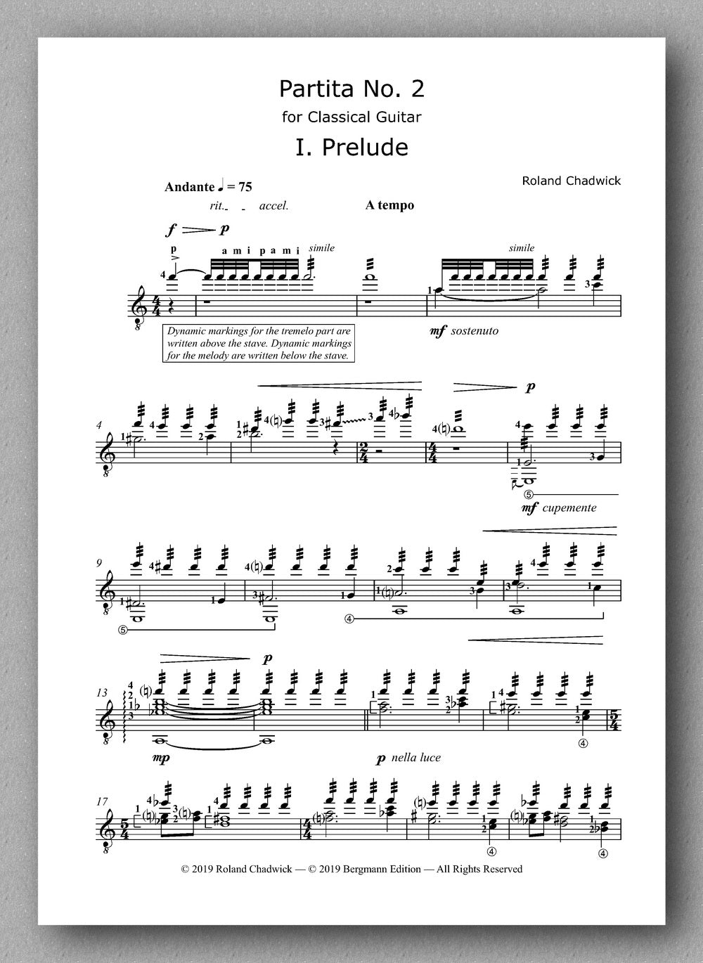 Chadwick, Partita No. 2 - Preview of the music score