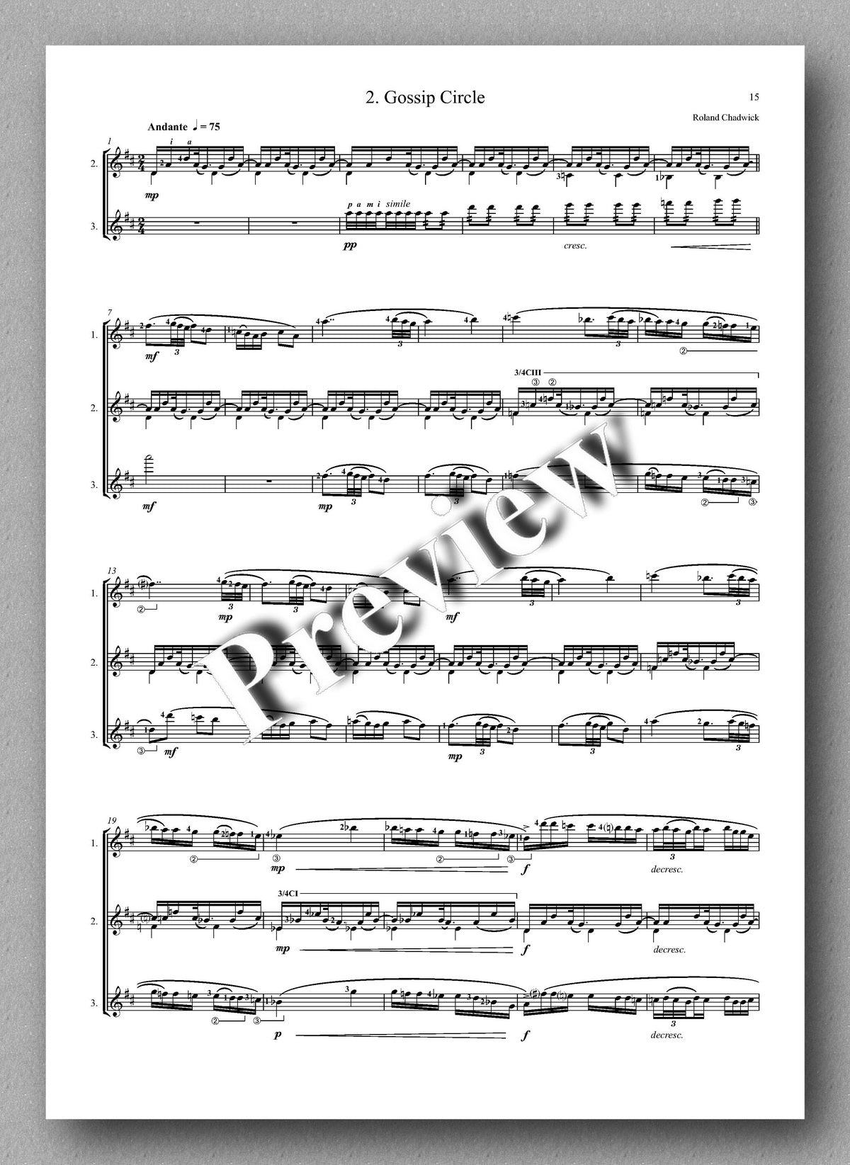 Chadwick, Rococo Café - music score 2