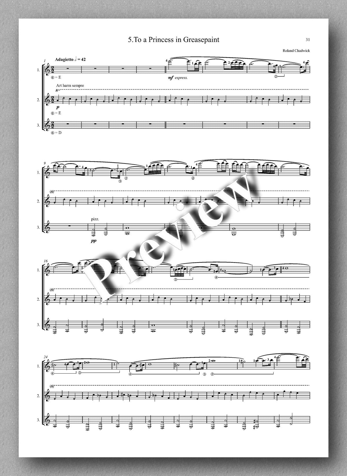 Chadwick, Rococo Café - music score 5