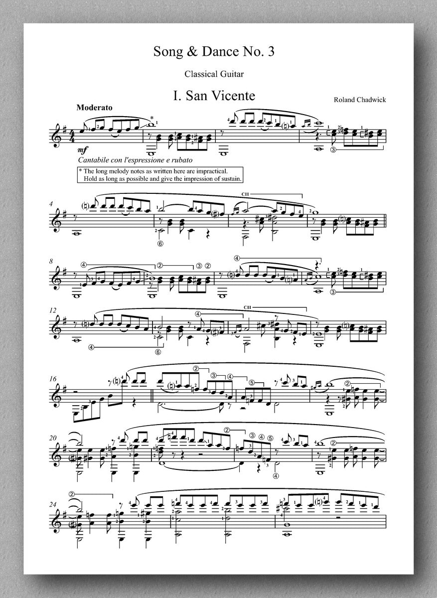 Chadwick, Song & Dance No. 3 - preview of the score 1