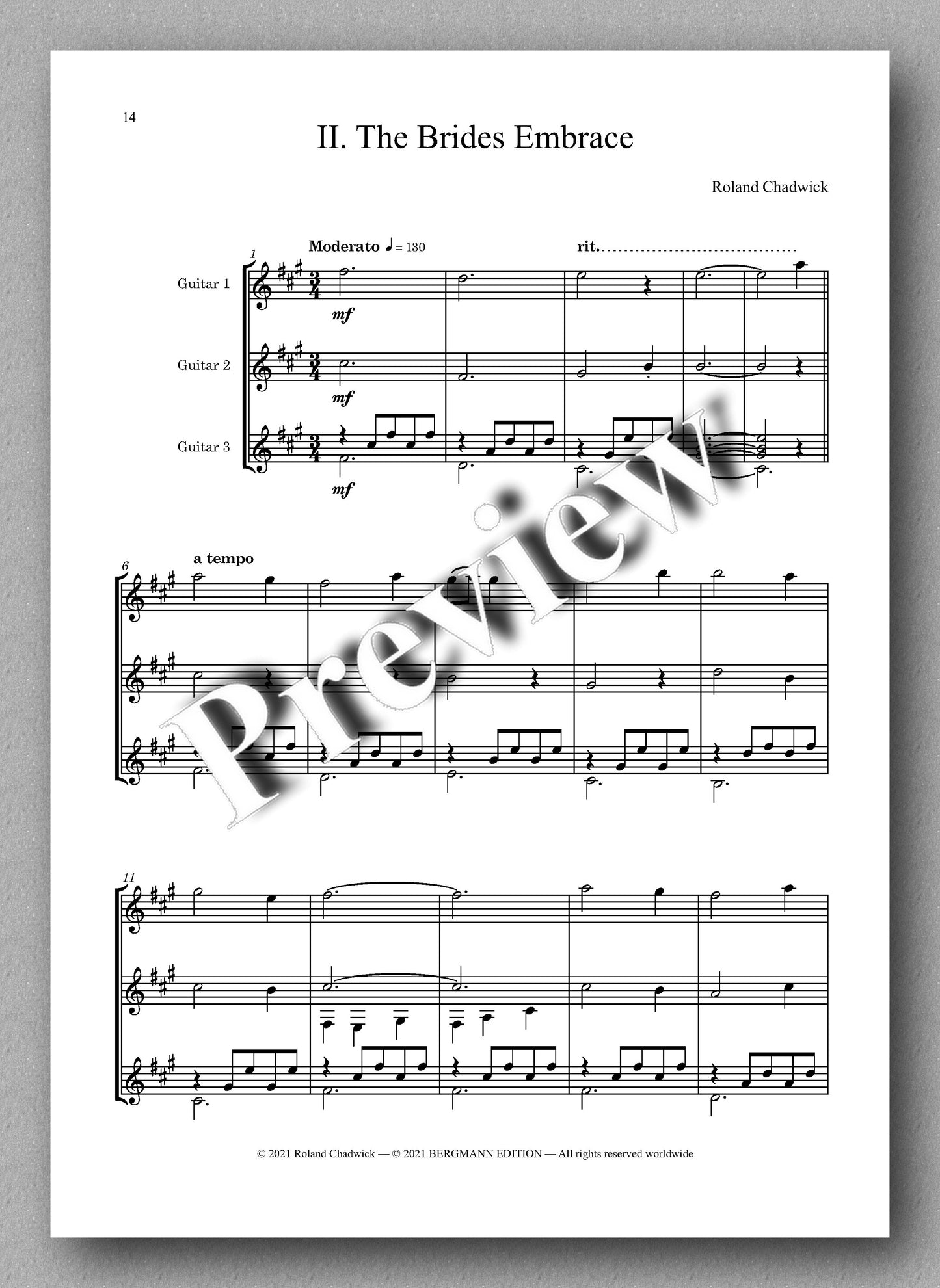 Chadwick, Three Kisses for Jenny - music score 2