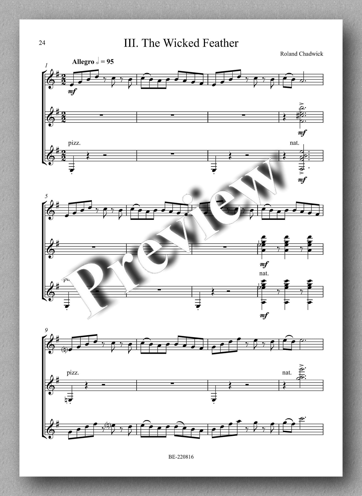 Roland Chadwick, Venus in Rags - preview of the music score 3