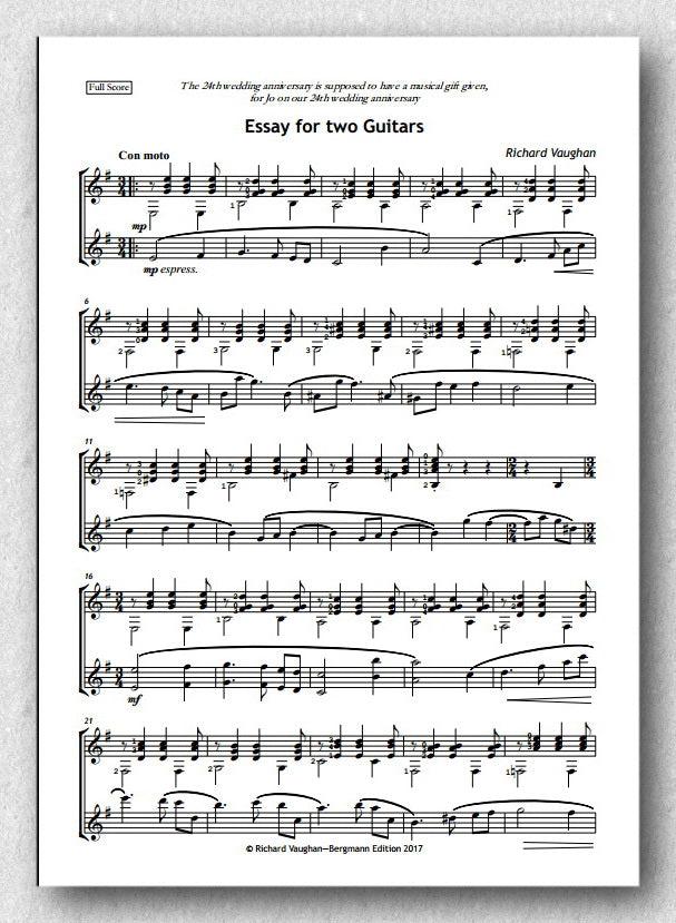 Vaughan, Essay for Two guitars