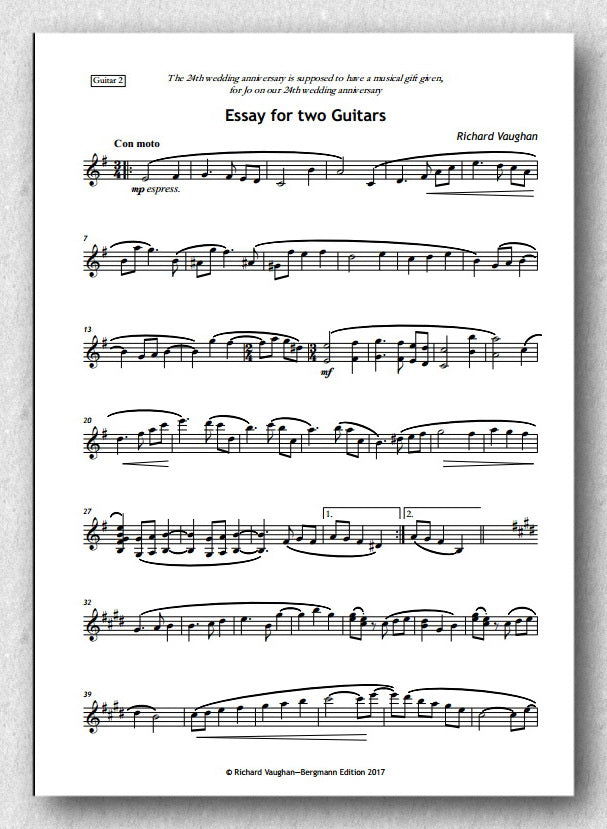 Vaughan, Essay for Two guitars