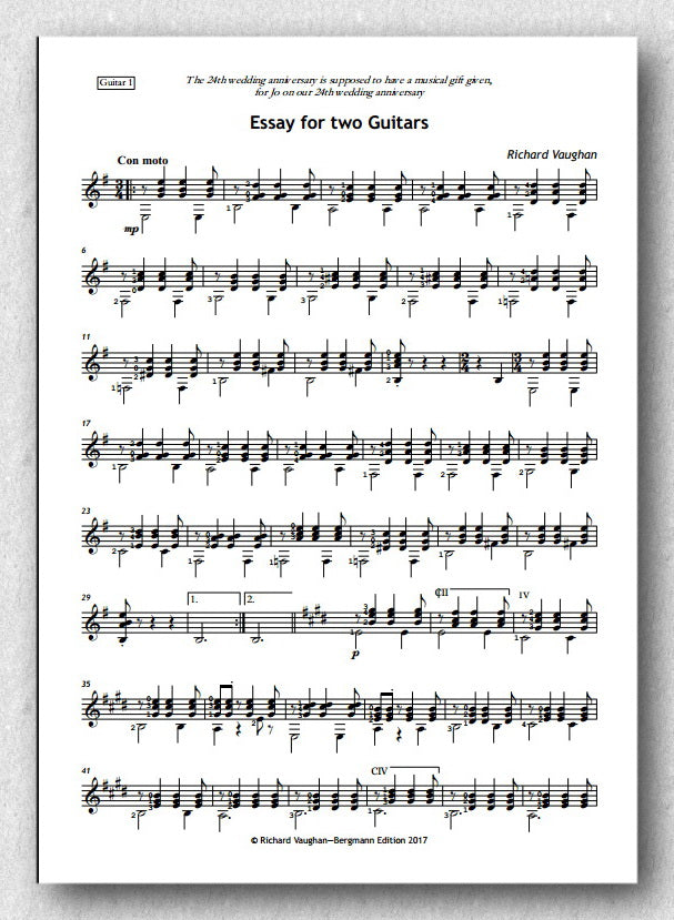 Vaughan, Essay for Two guitars