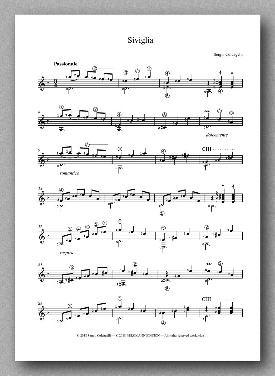Coldagelli, Three Waltzes - preview of the score 3