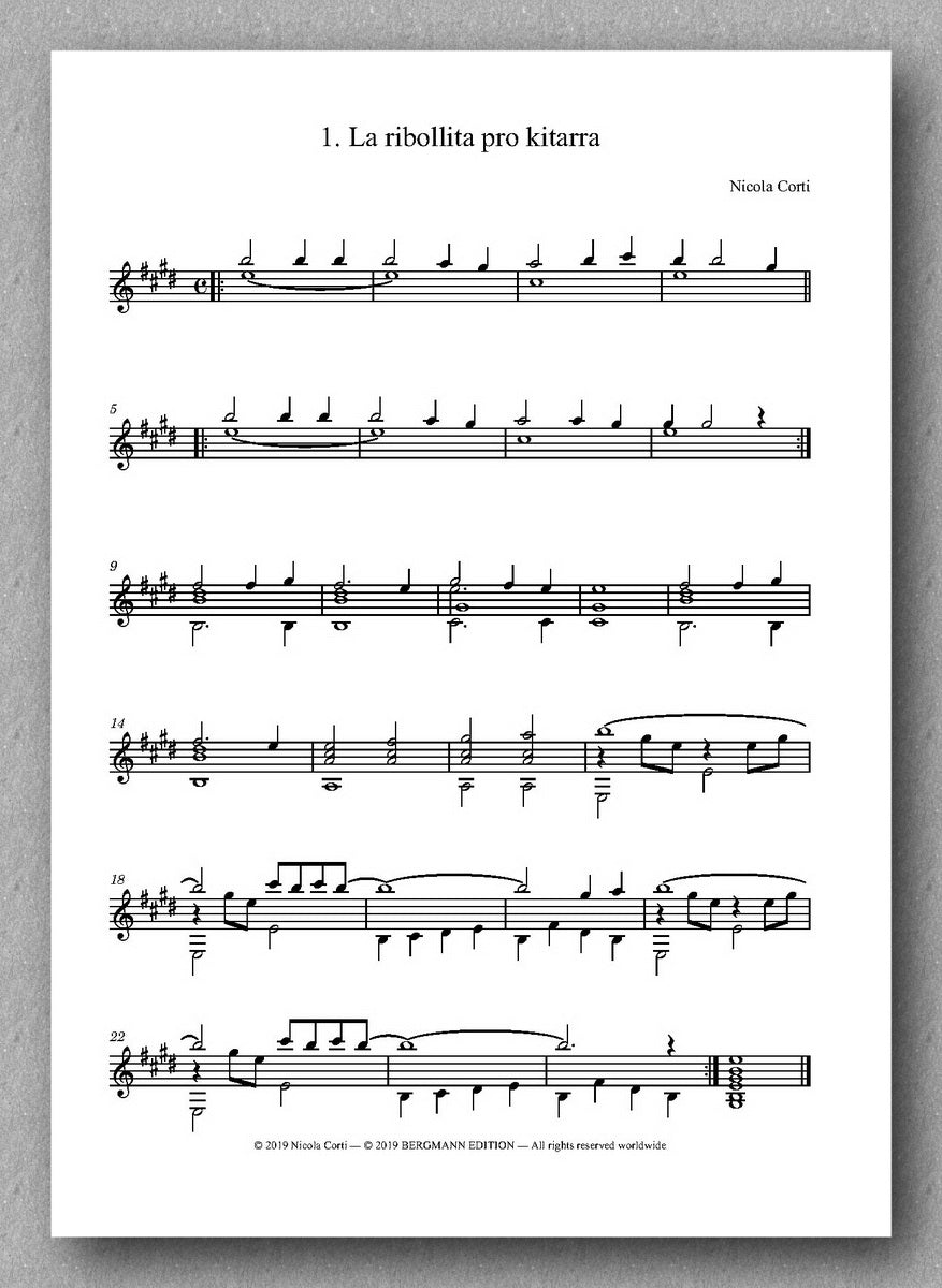 Nicola Corti, 1.-Suite Bambina - preview of the music score