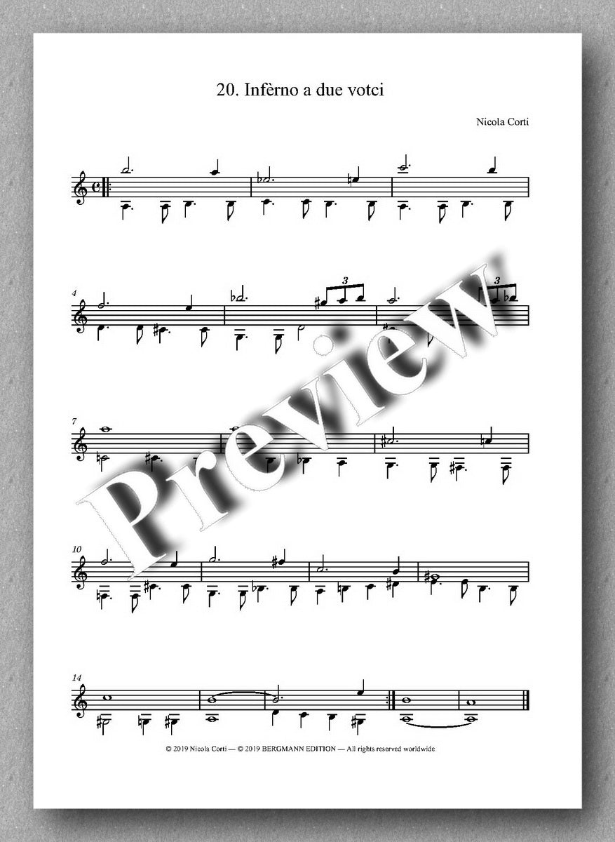 Nicola Corti, 5. Milonga, for solo guitar - Preview of the music score 1