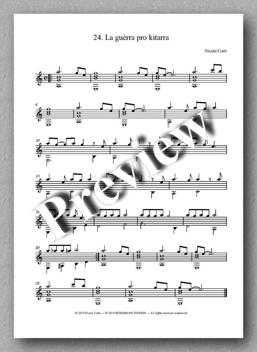 Nicola Corti, 5. Milonga, for solo guitar - Preview of the music score 2