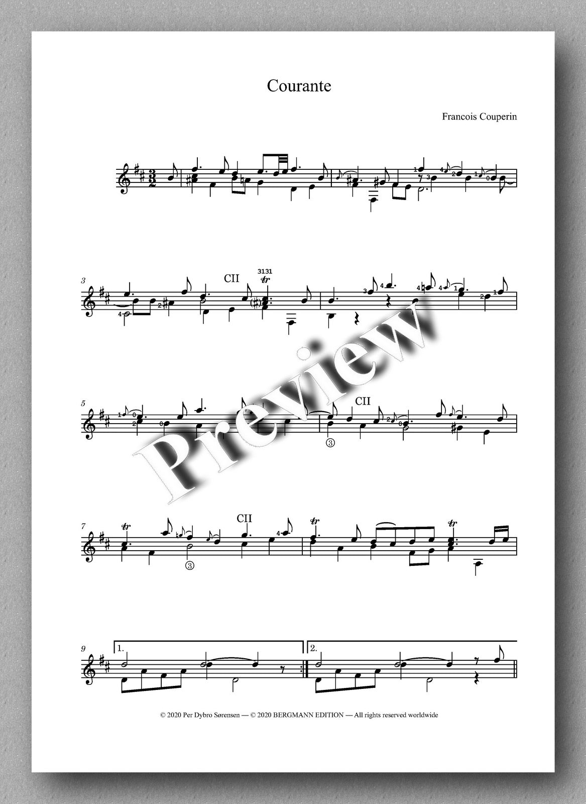 Francois Couperin, Les Baricades Mistérieuses - preview of the music score 3