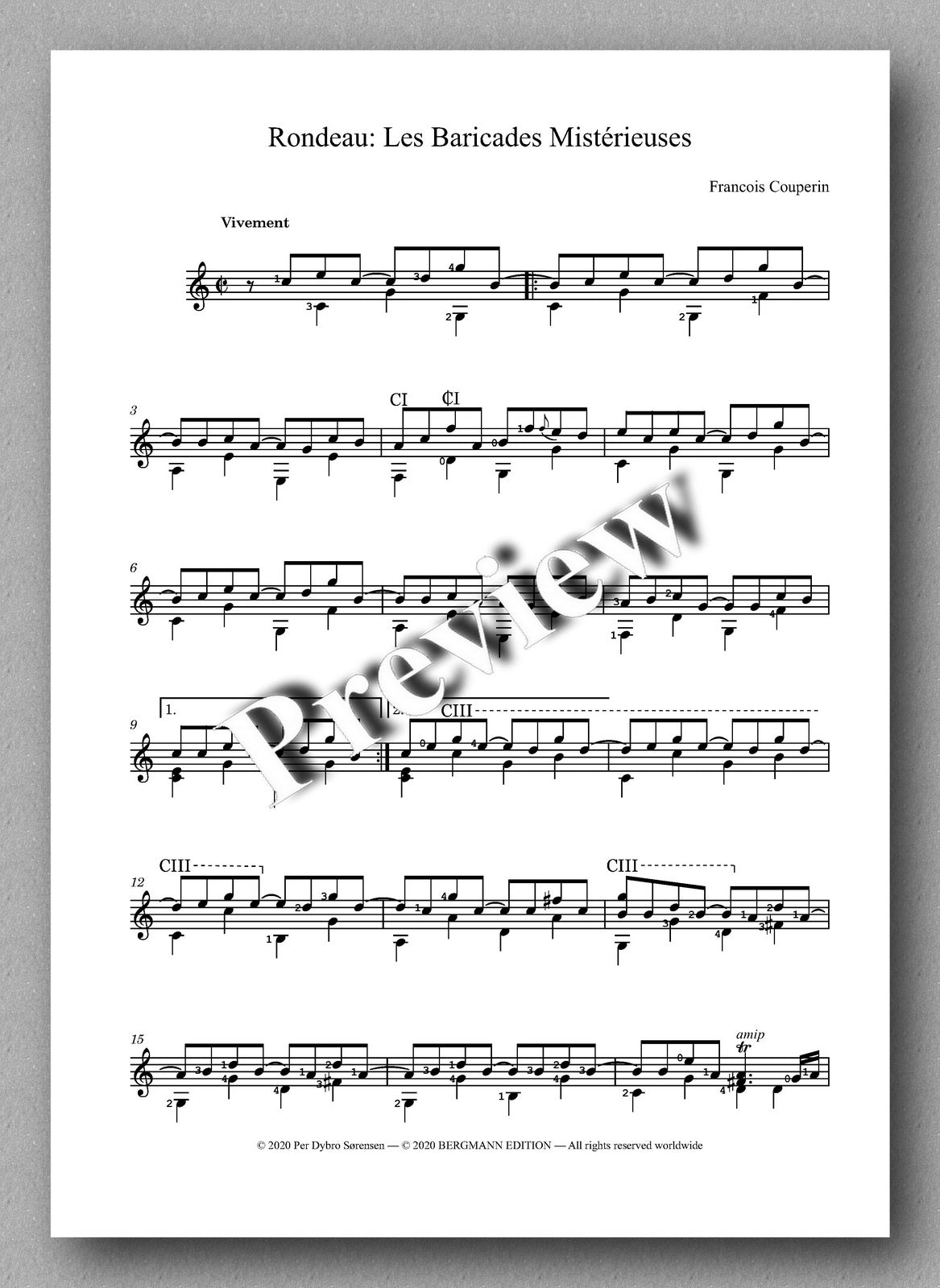 Francois Couperin, Les Baricades Mistérieuses - preview of the music score 5