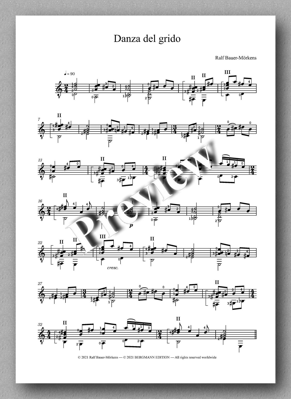 Danza del grido by Ralf Bauer-Mörkens - music score