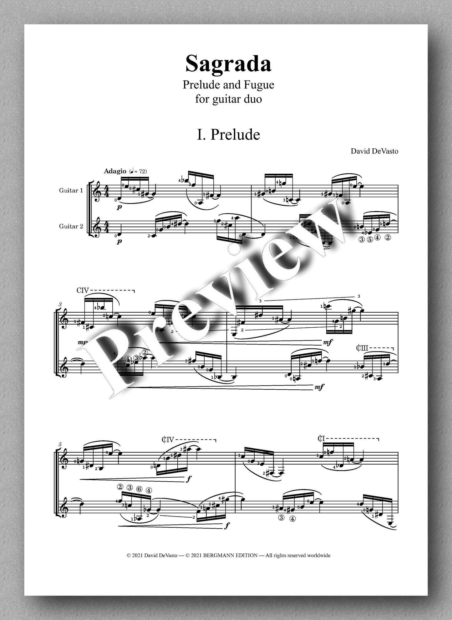 DeVasto, Sagrada - music score 1