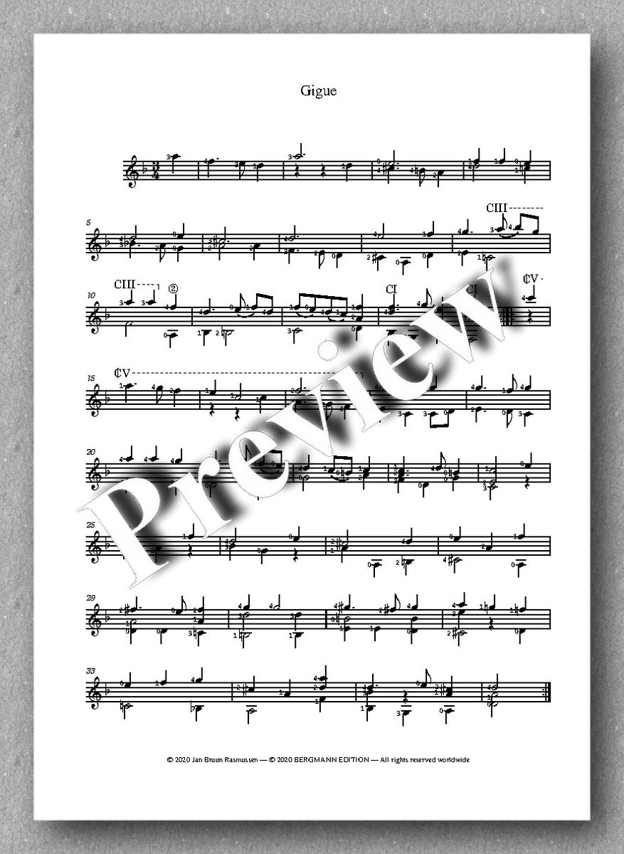 Robert de Visée, Suite in D-minor - preview of the music score 3