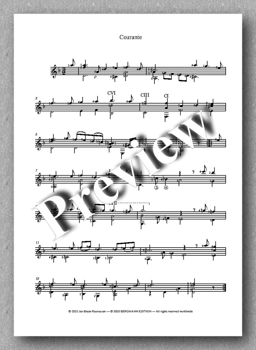 Robert de Visée, Suite in D-minor - preview of the music score 2