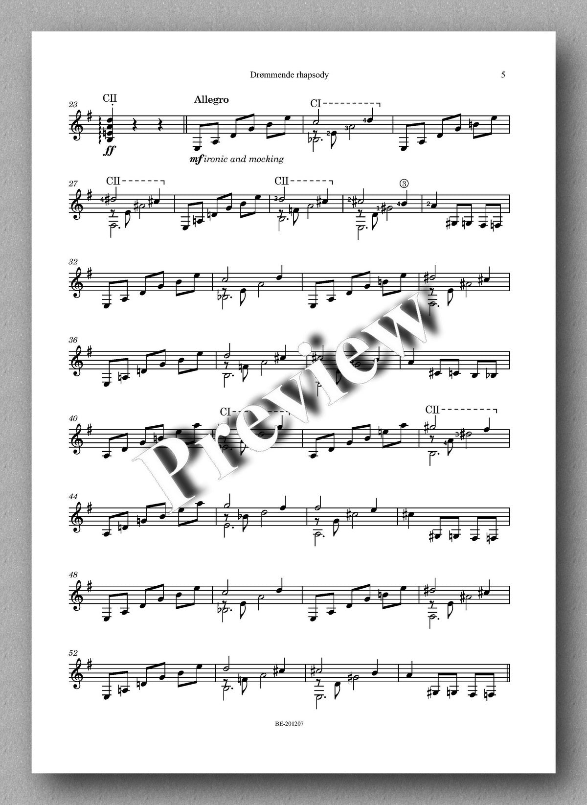 Defranceschi, Drømmende rhapsody - Music score 2