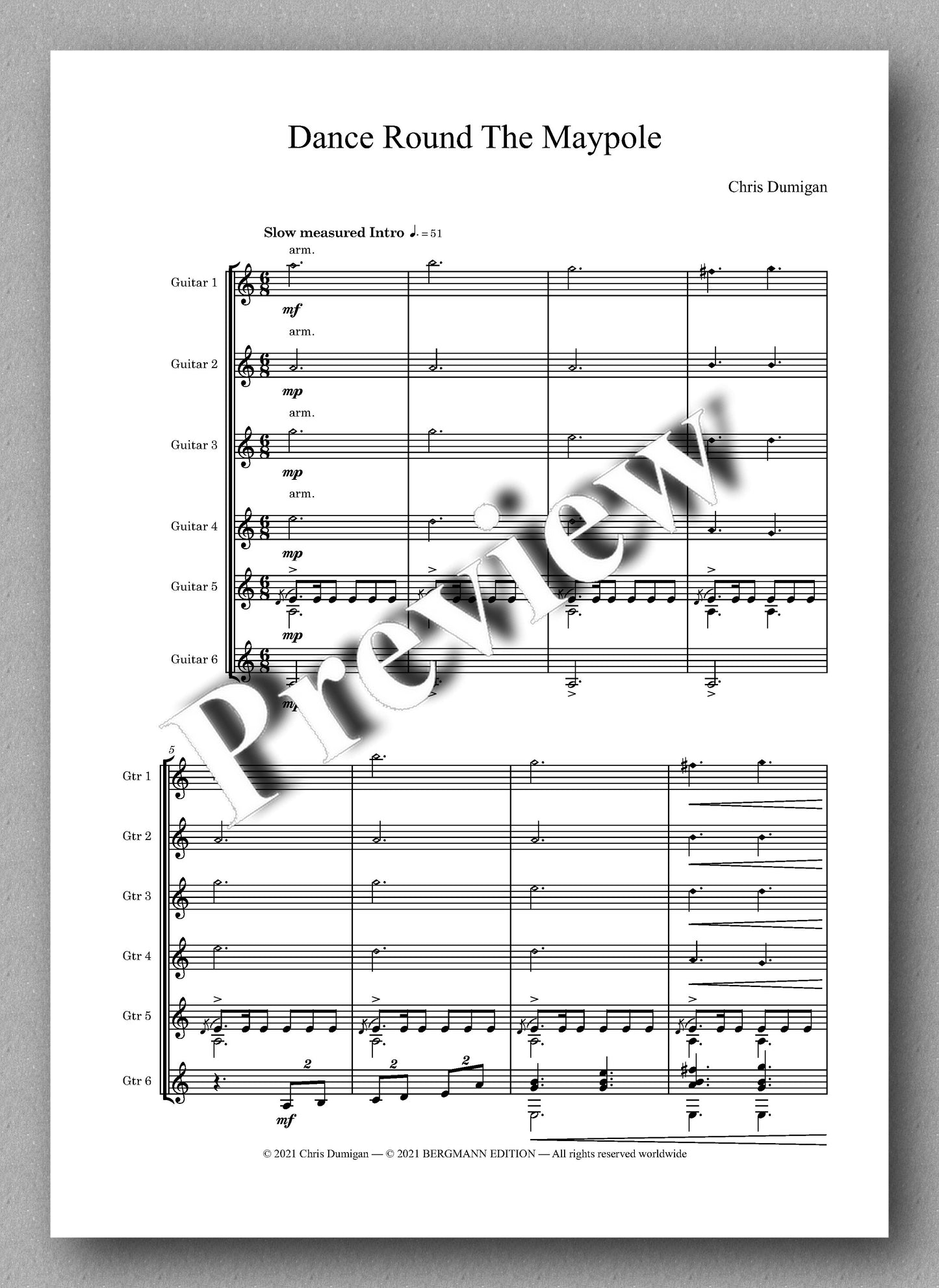 Dumigan, Dance Round The Maypole - Music score 1