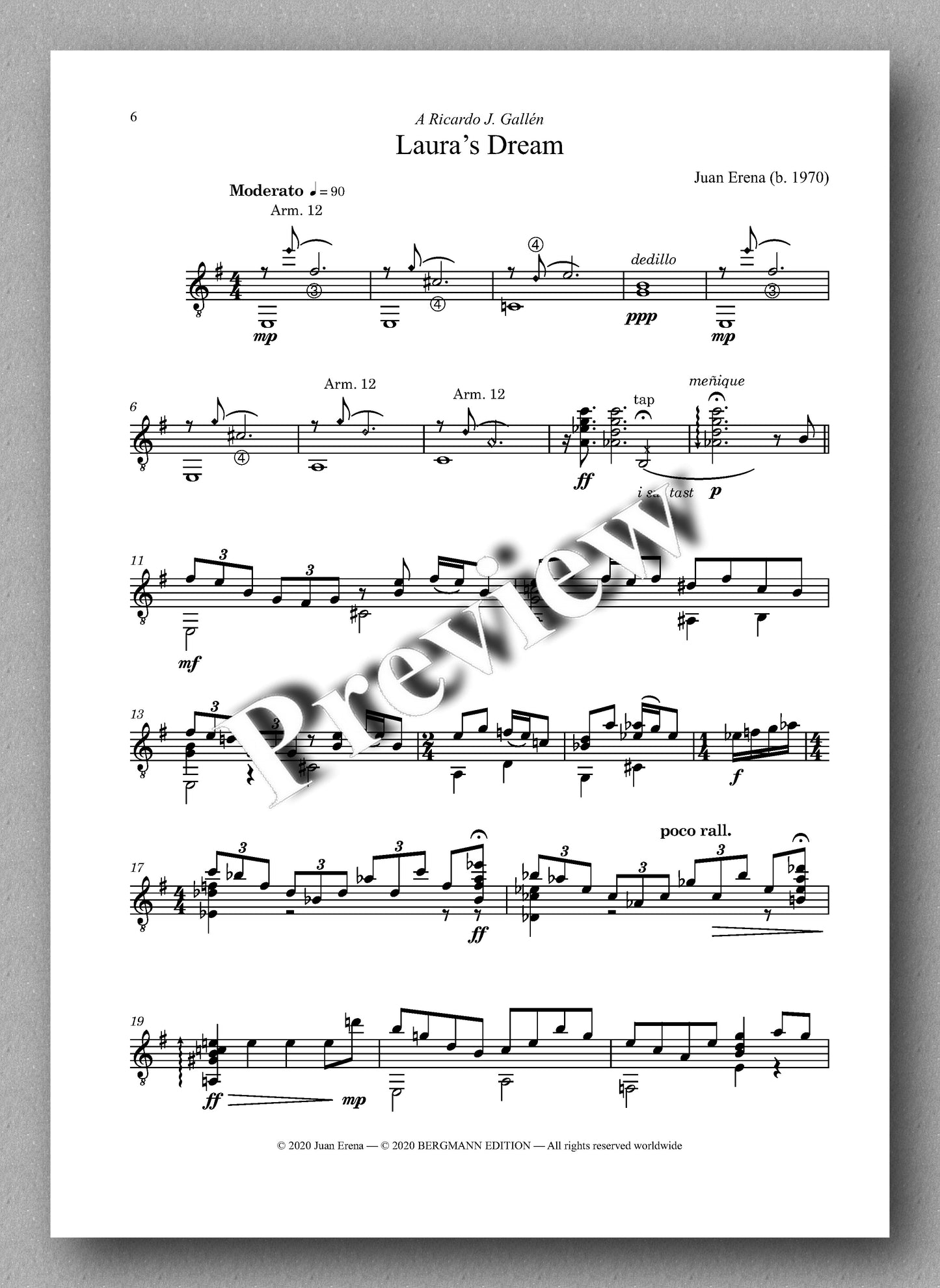 Erena, Cuatro Piezas Oníricas - preview of the music score 2