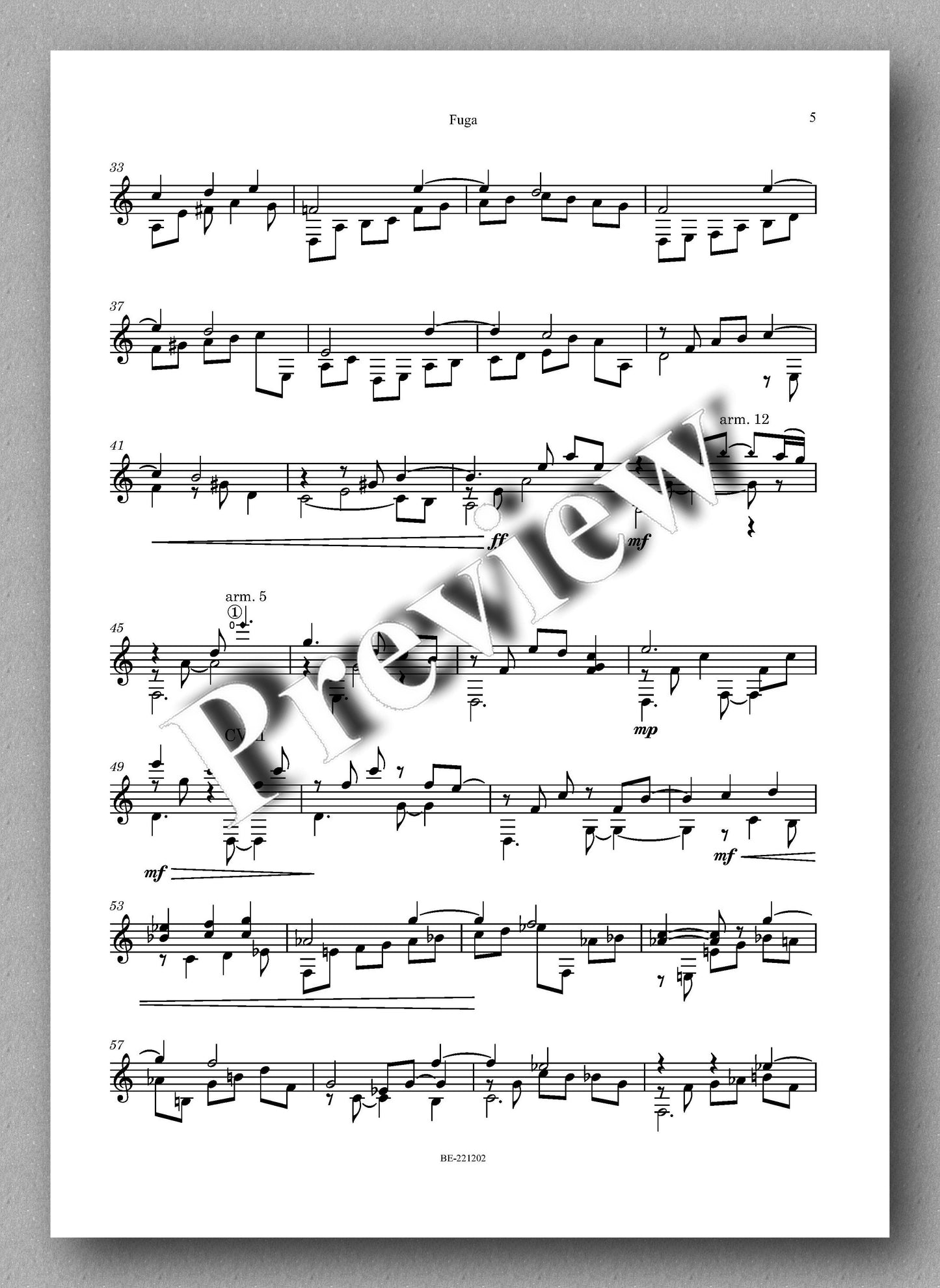 Juan Erena, Fugasobre un tema de Bill Evans - preview of the music score 2