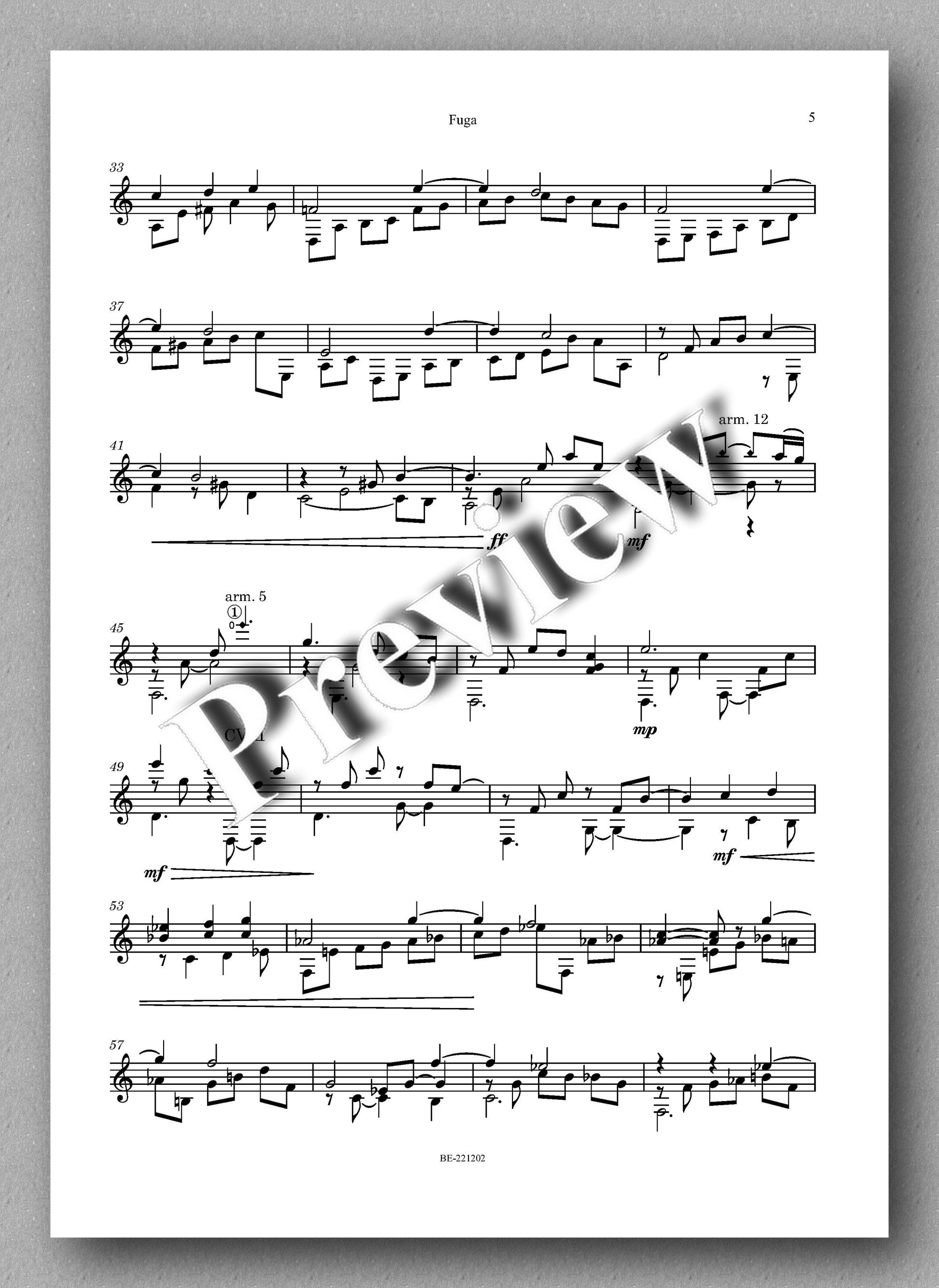 Juan Erena, Fugasobre un tema de Bill Evans - preview of the music score 2