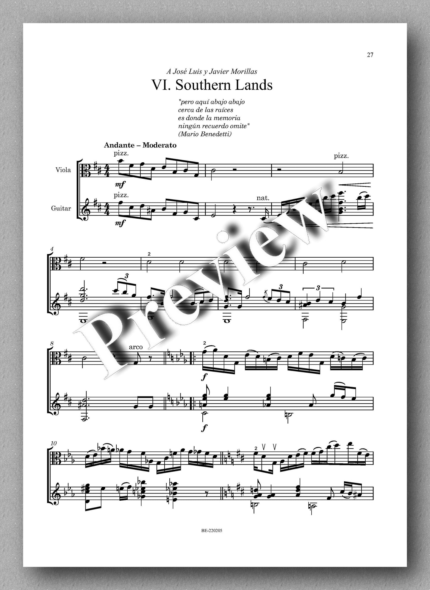 Erena, Hand in Hand - Music score 3