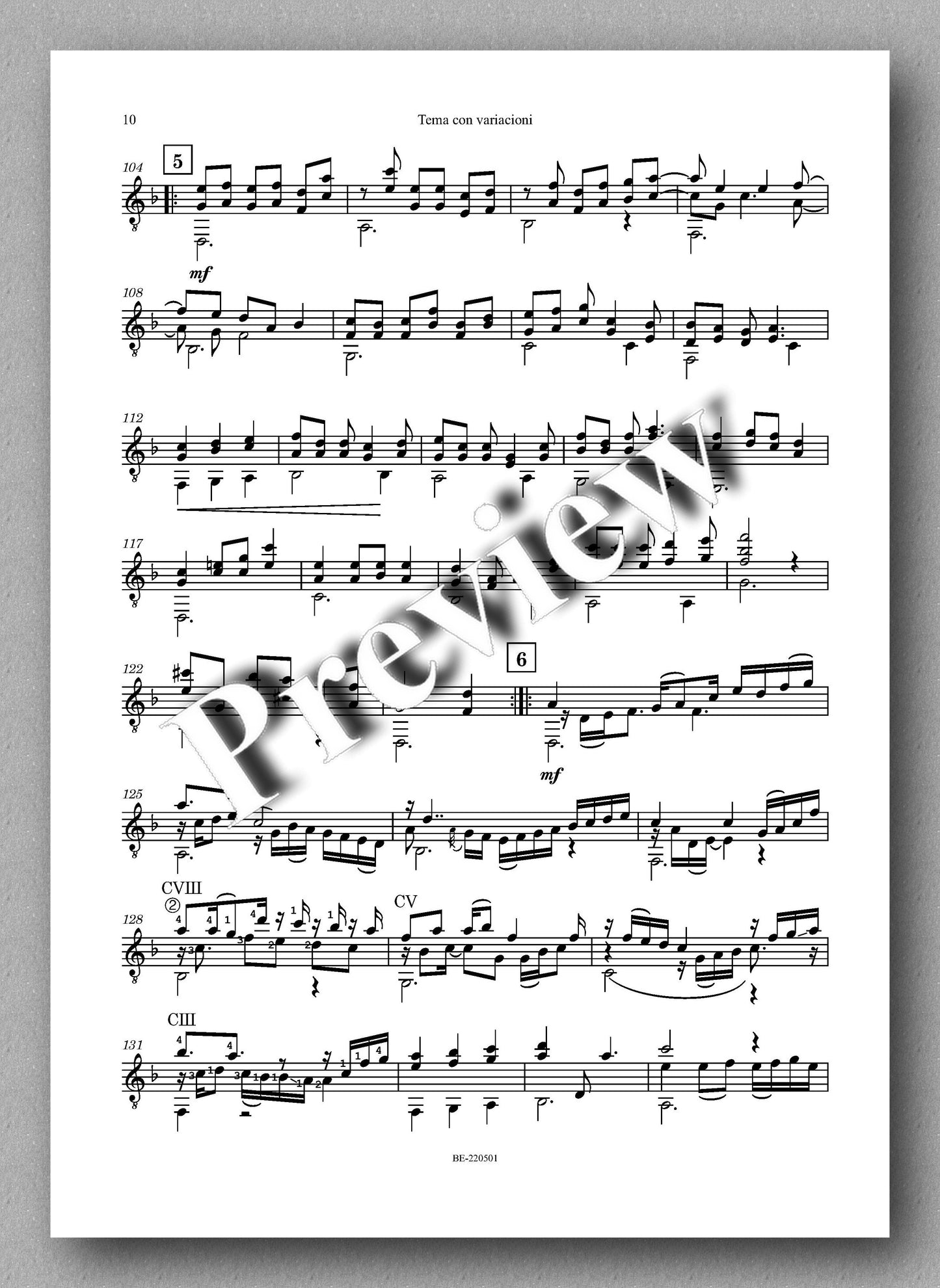 Erena, Tema con variacioni, Sobre un Aria de Monteverdi - music score 2
