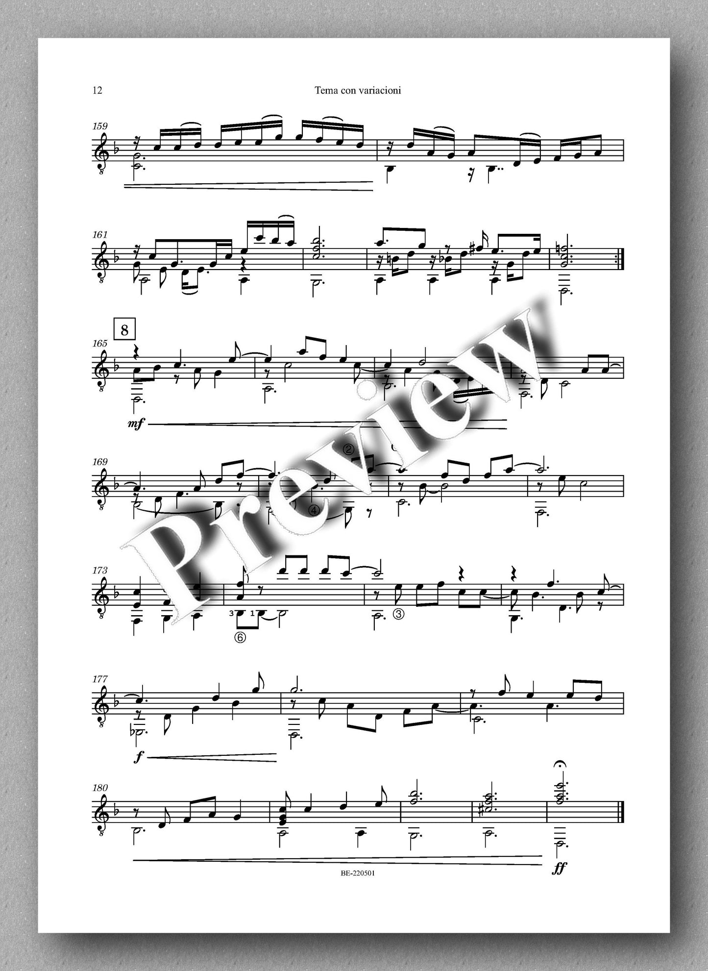 Erena, Tema con variacioni, Sobre un Aria de Monteverdi - music score 3