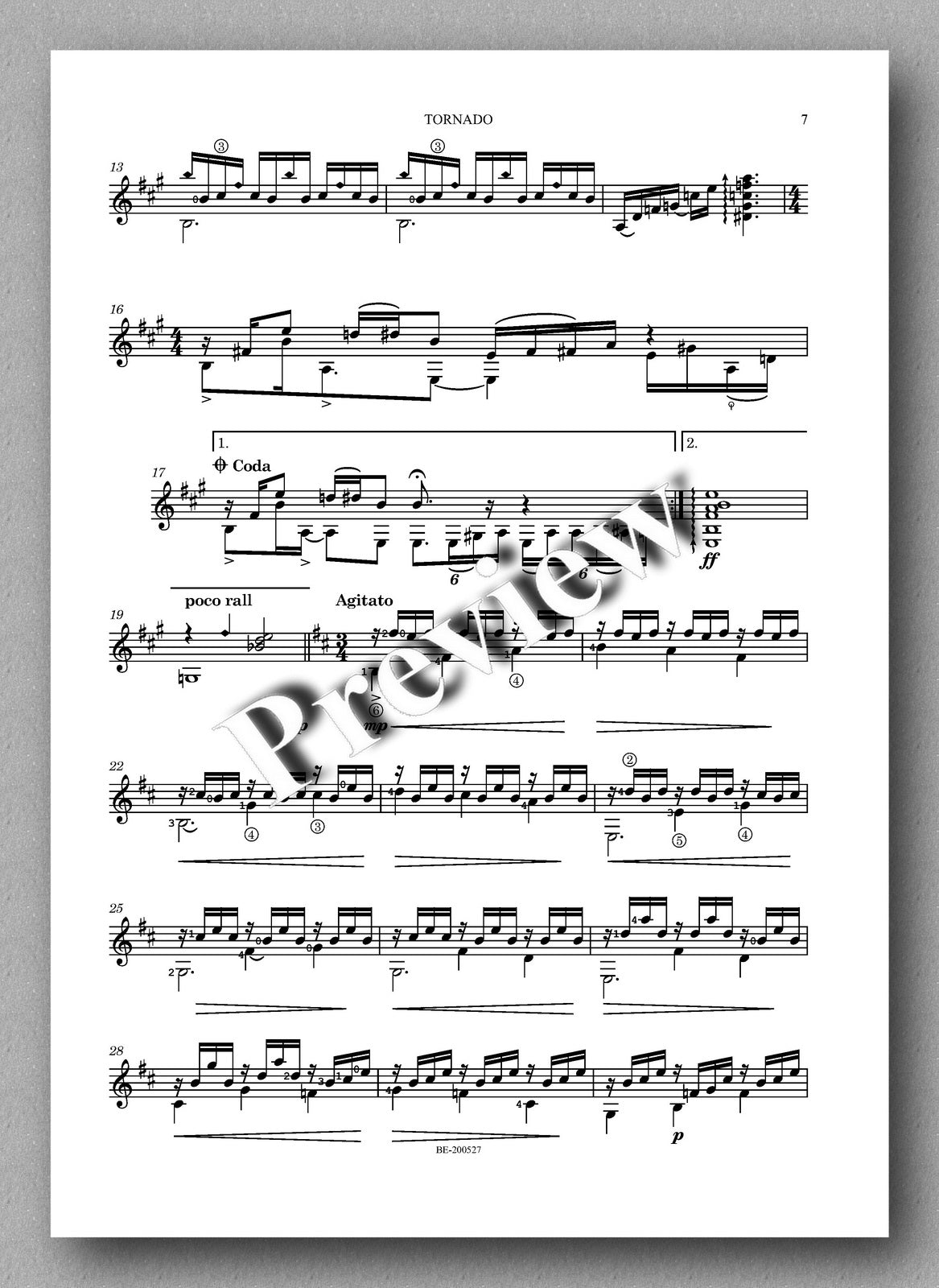 Juan Erena, TORNADO - preview of the music score 2