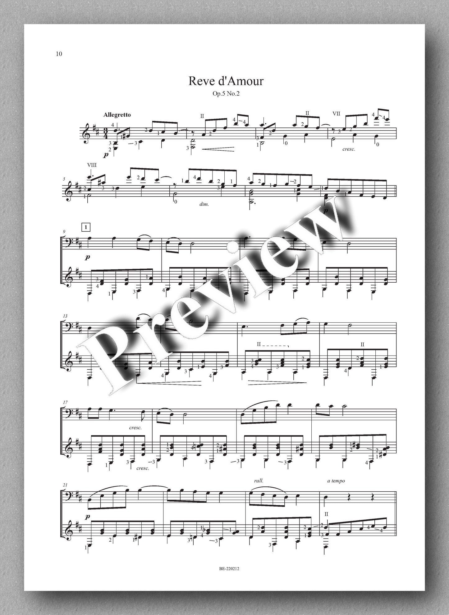 GABRIEL FAURÉ, Five Melodies for Cello & Guitar - music score 4