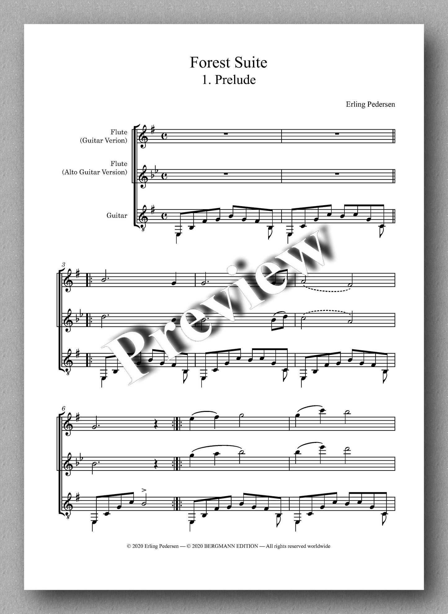 Pedersen, Forest Suite - preview of the music score 1