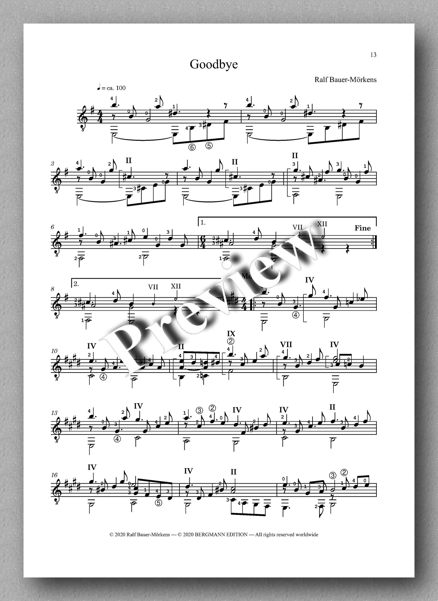 Four Pieces by Ralf Bauer-Mörkens - preview of the music score 3