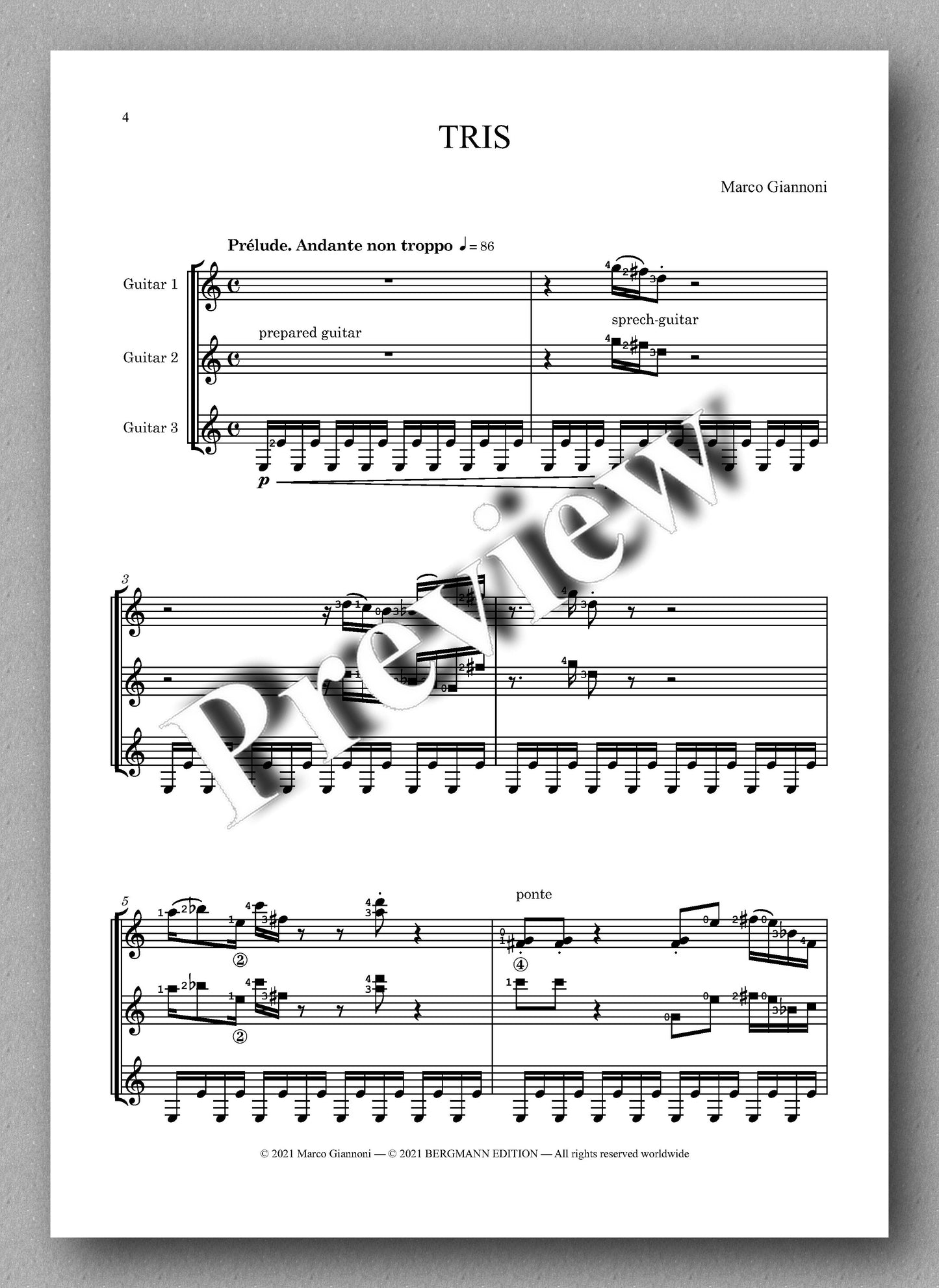 Giannoni, Tris - music score 1