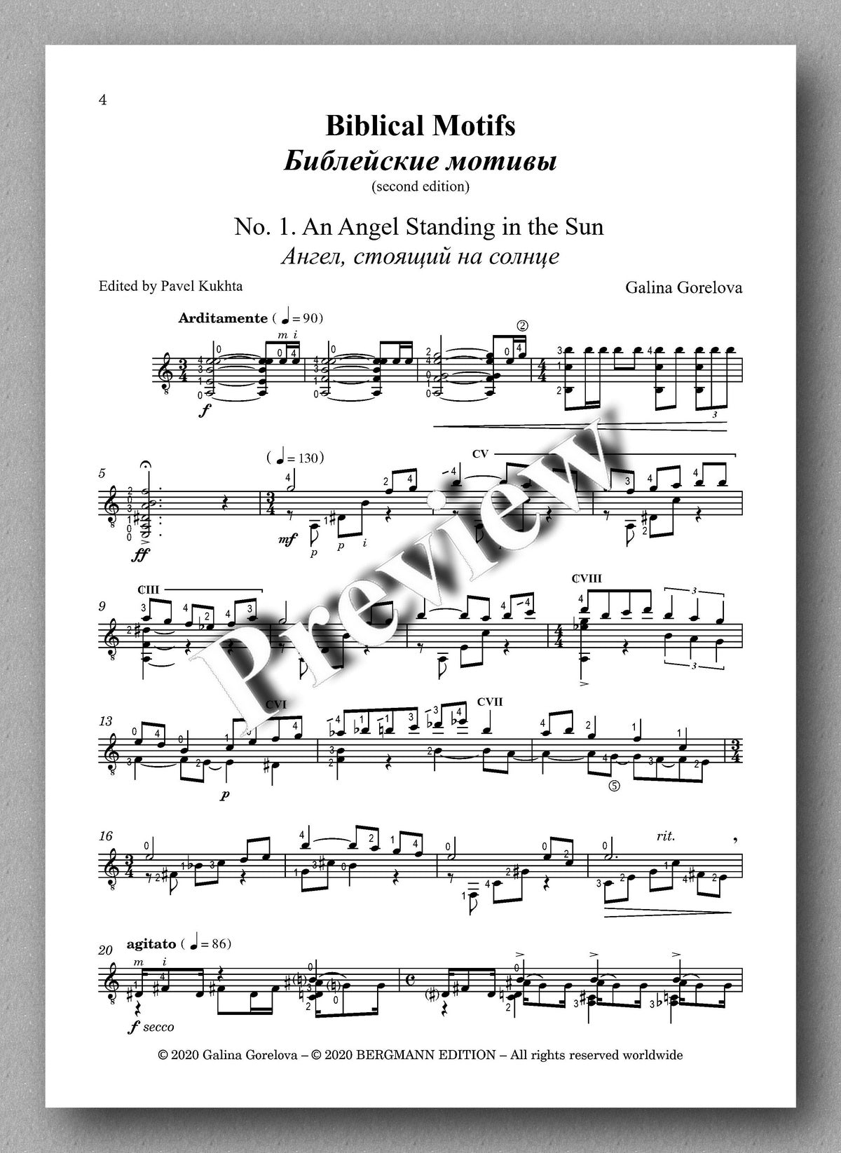 Gorelova, Biblical Motifs -  music score 1